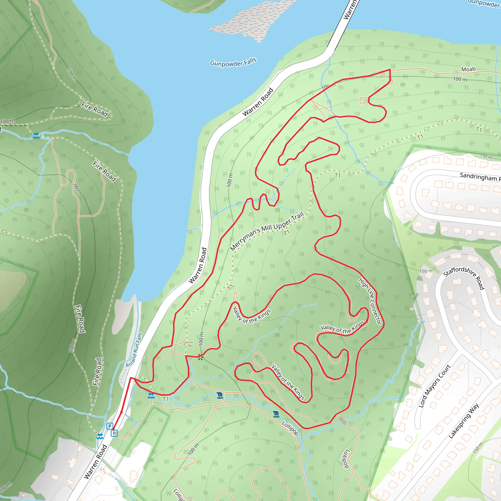 Valley Of the Kings and Merryman's Mill Loop Trail mobile static map