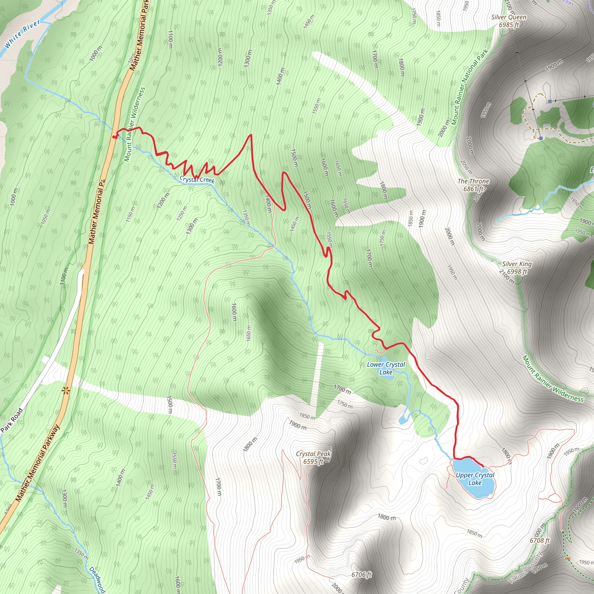 Crystal Lakes Trail mobile static map