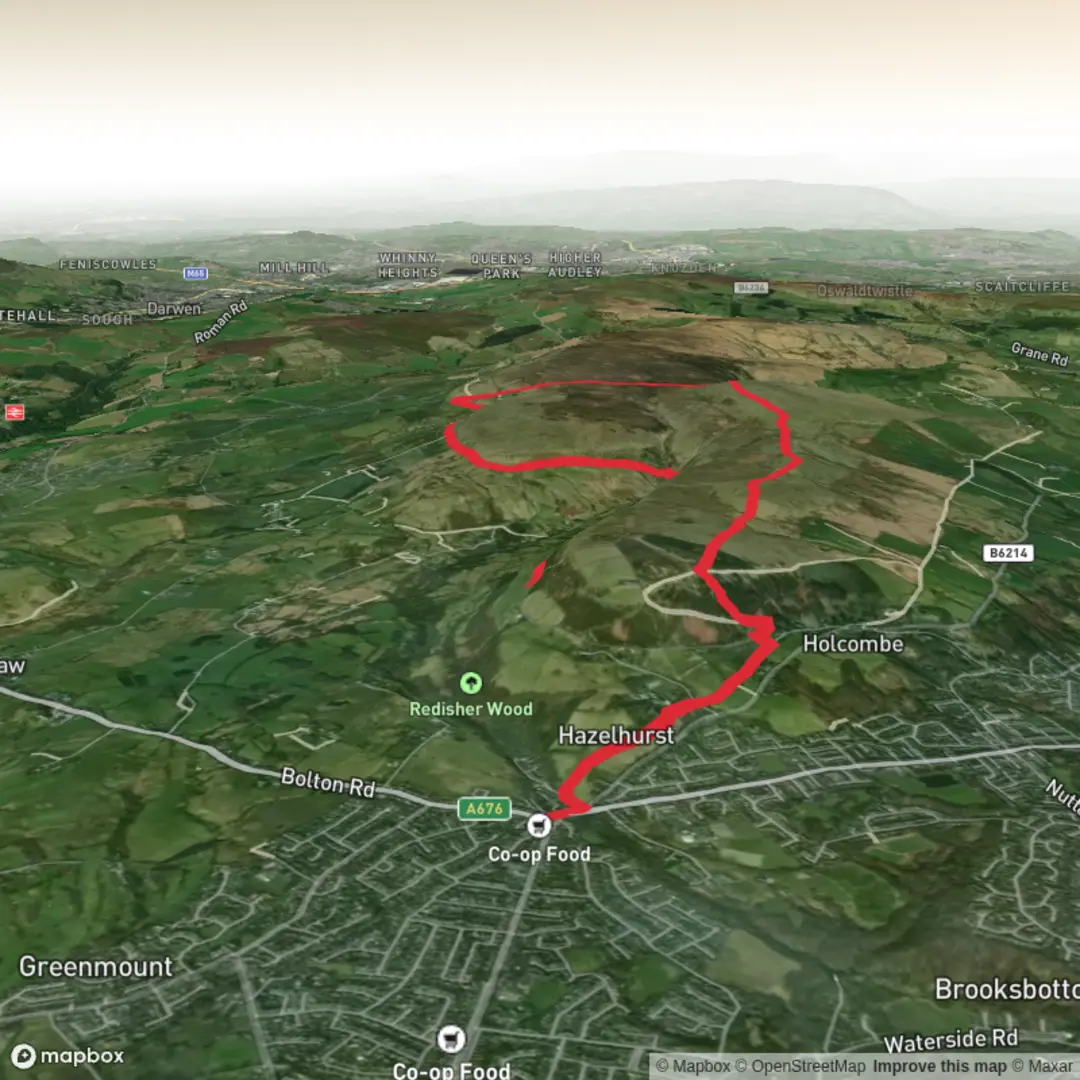 An image depicting the trail Hike from Ramsbottom/bull Hill/moorbottom and its surrounding area.
