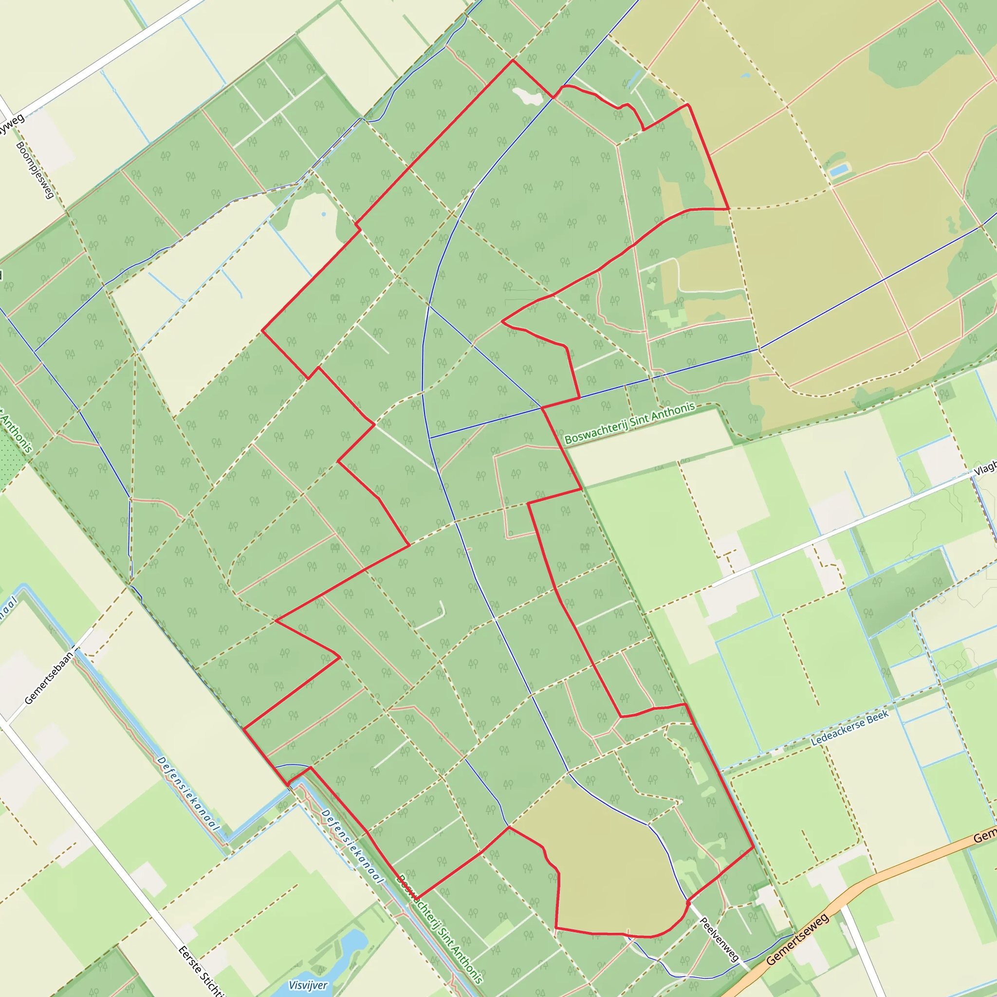 Peelven and Sint Anthonisbos Loop mobile static map