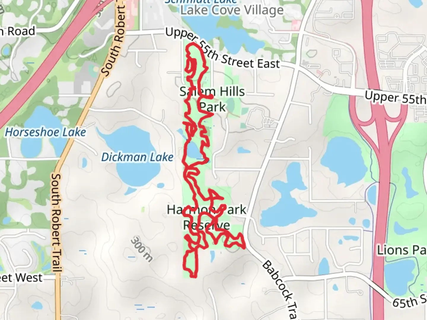 An image depicting the trail Prairie Loop - South from Harmon Park Reserve and its surrounding area.