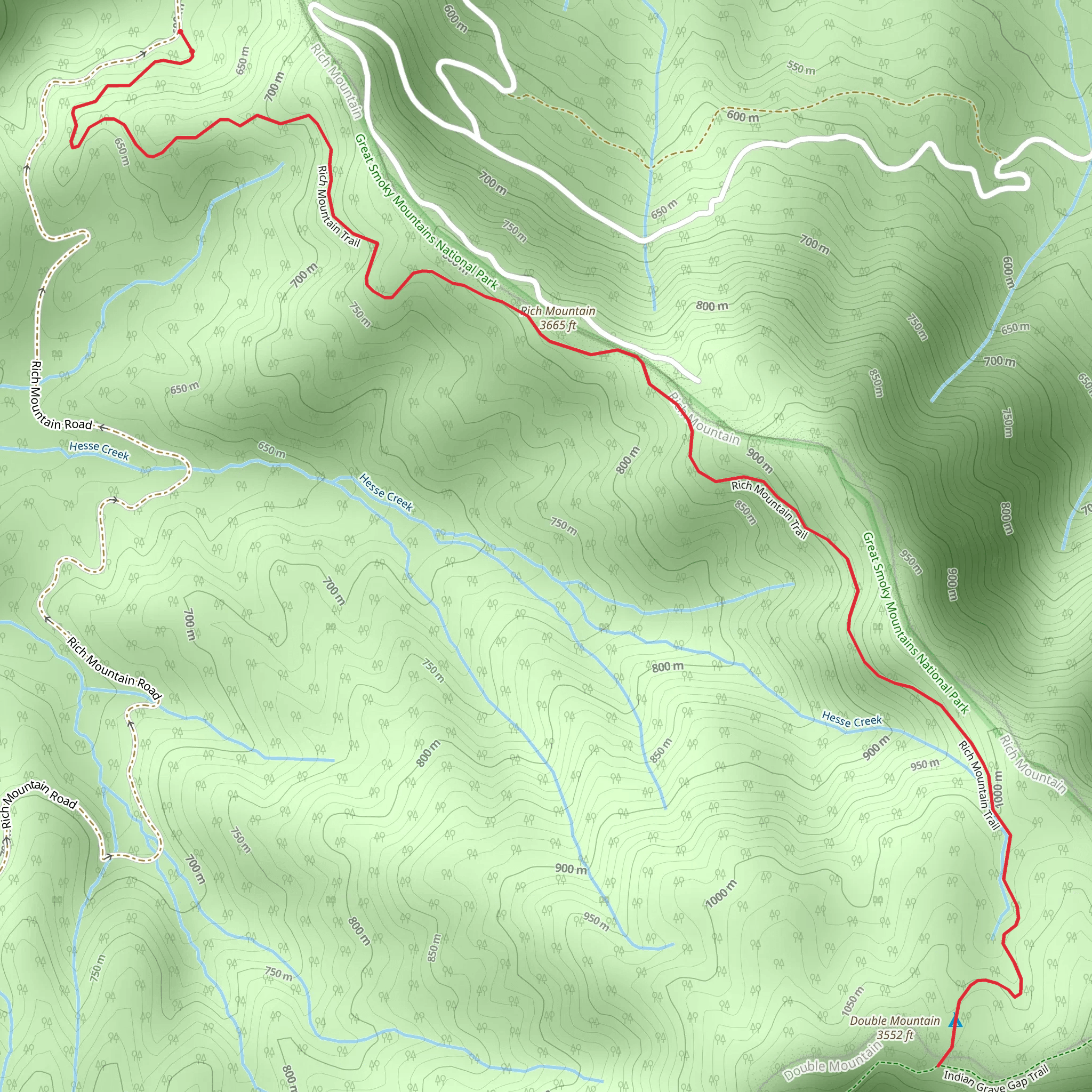 Rich Mountain Trail mobile static map