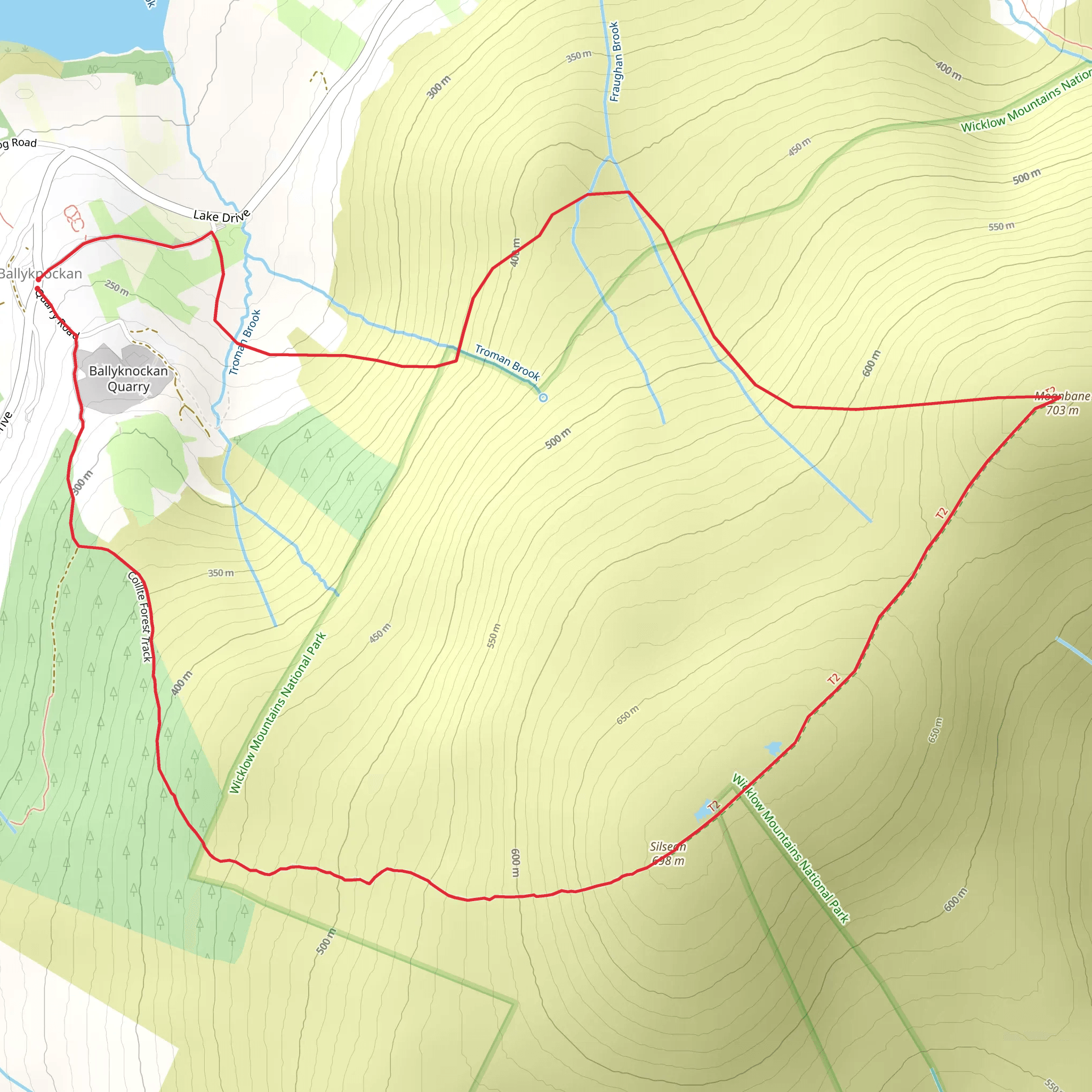 Silsean and Moanbane Mountain Loop mobile static map