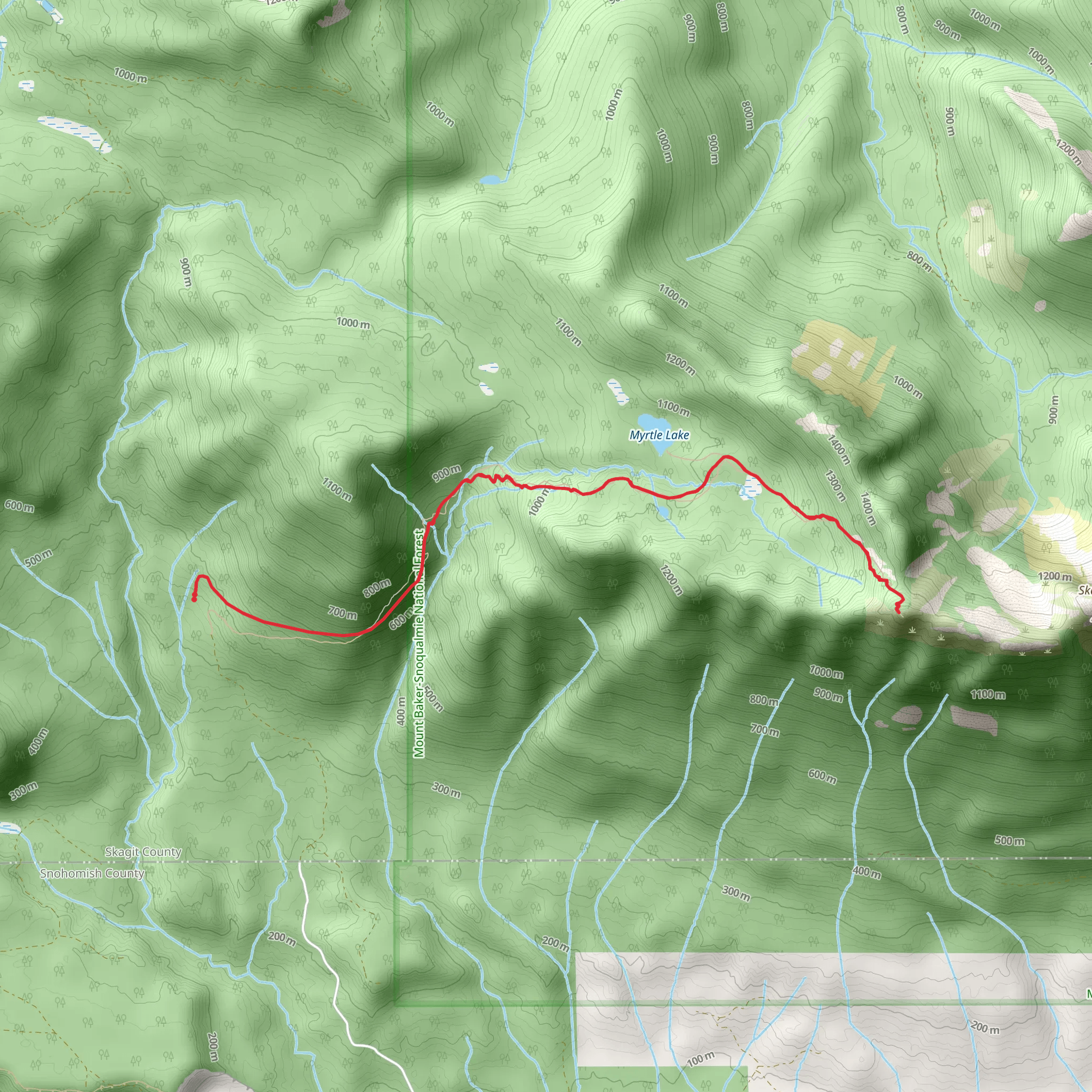 Mt Higgins Trail mobile static map