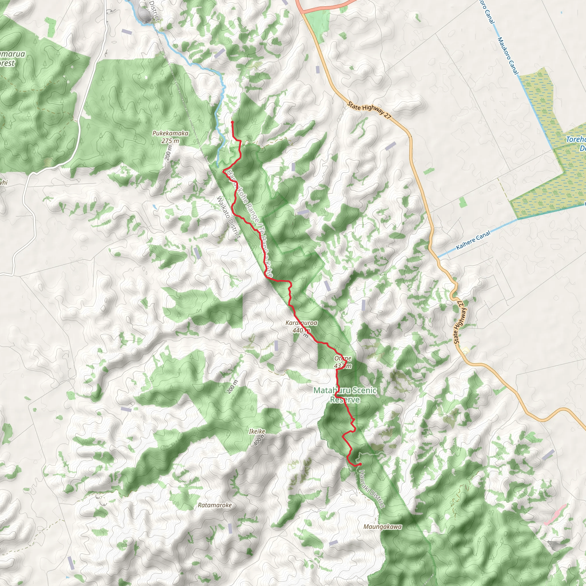 Hapuakohe Northern Walkway mobile static map