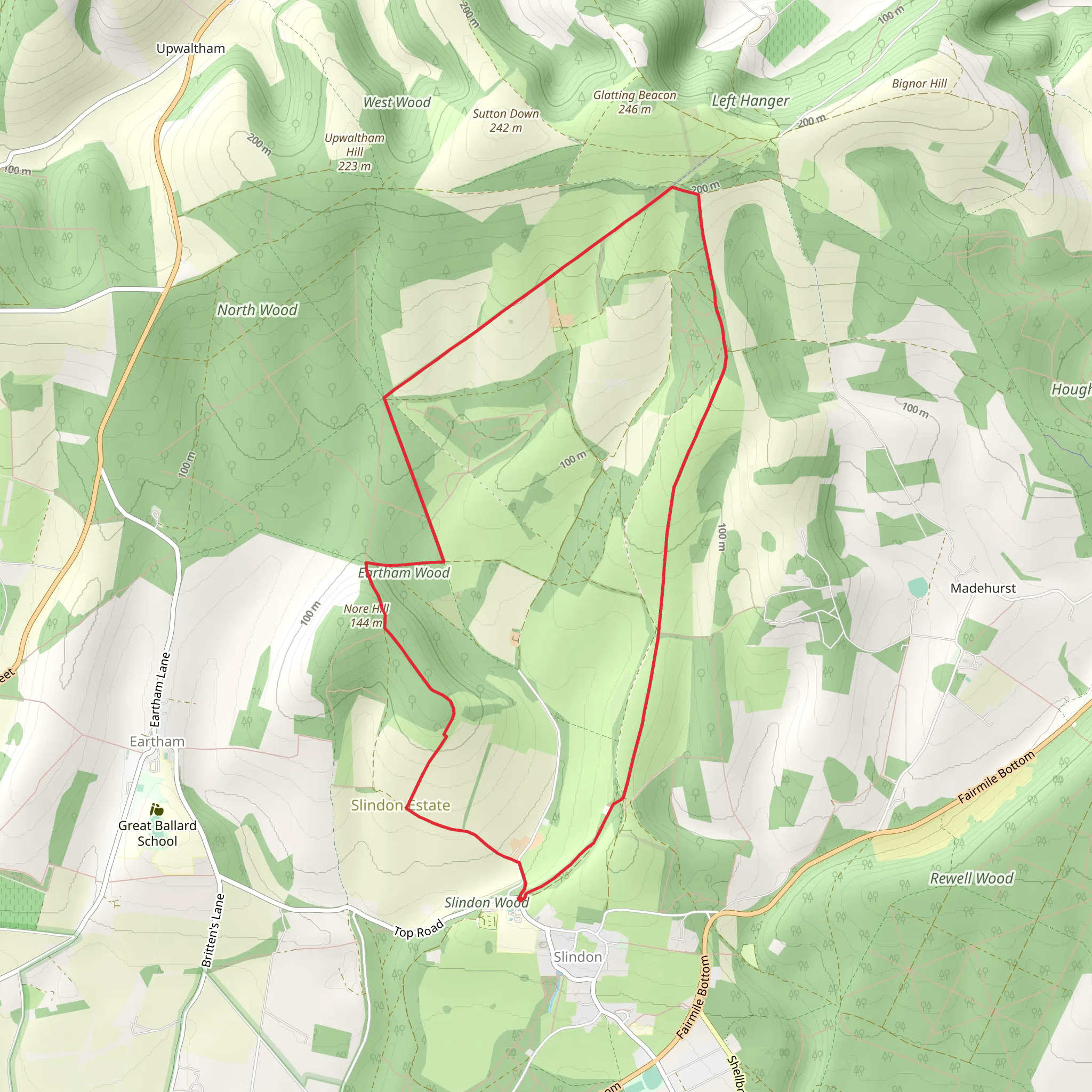 Slindon Estate Walk mobile static map