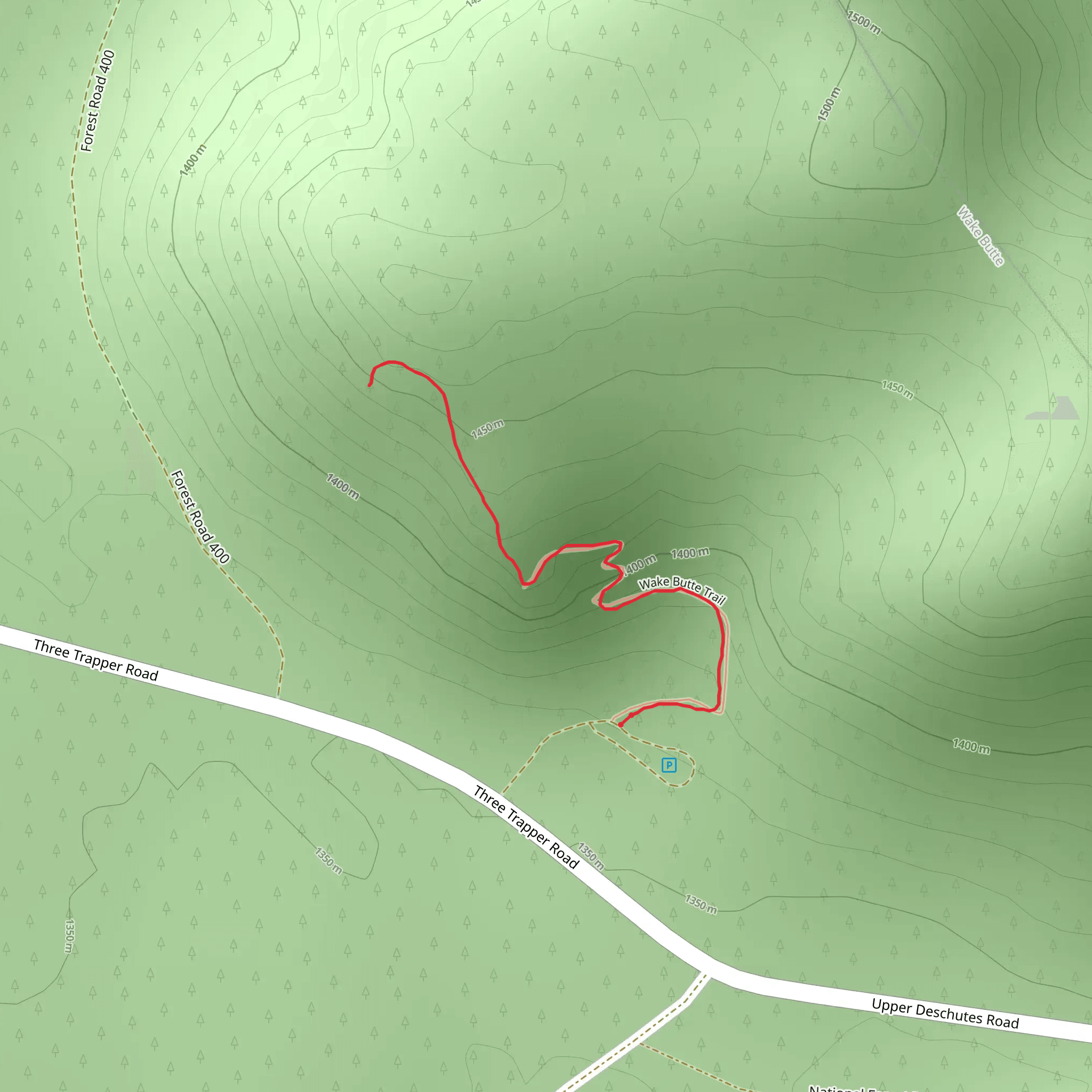 Wake Butte Trail mobile static map