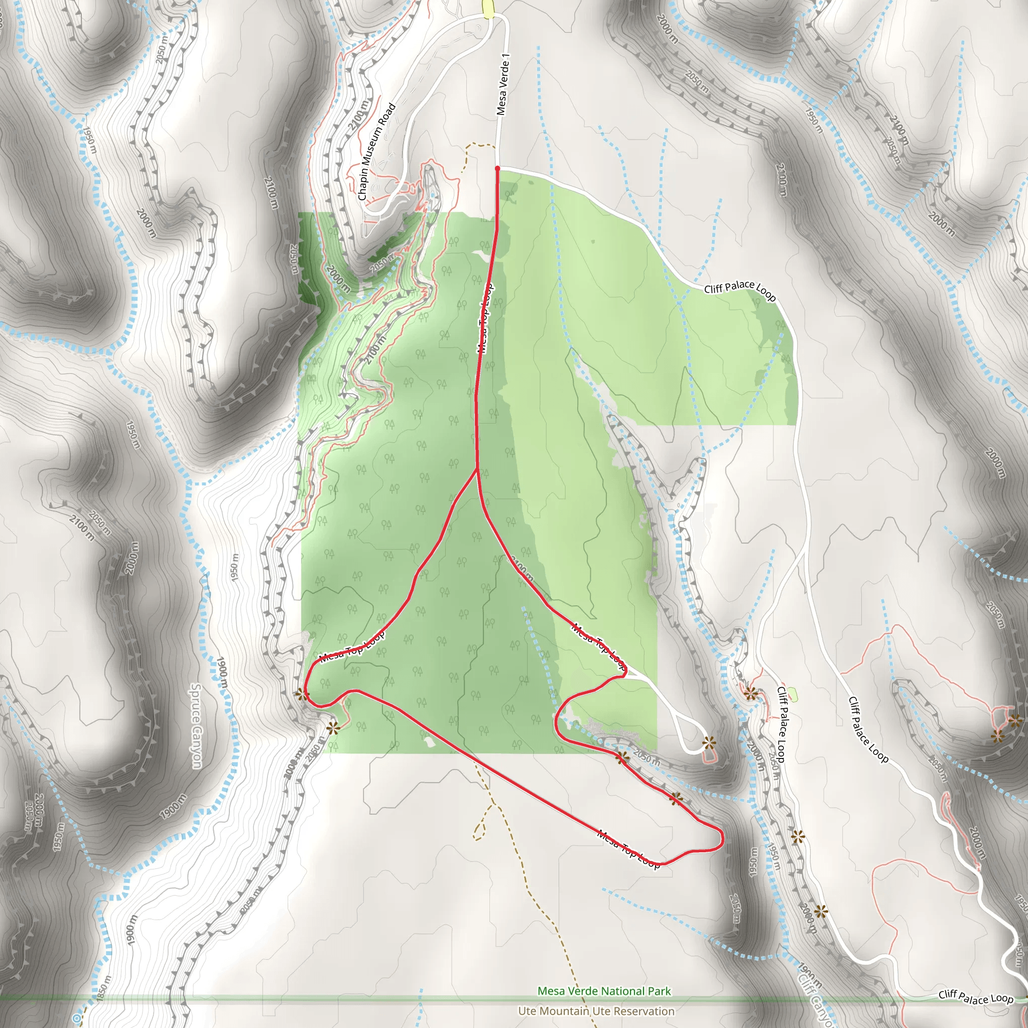 Mesa Top Loop mobile static map