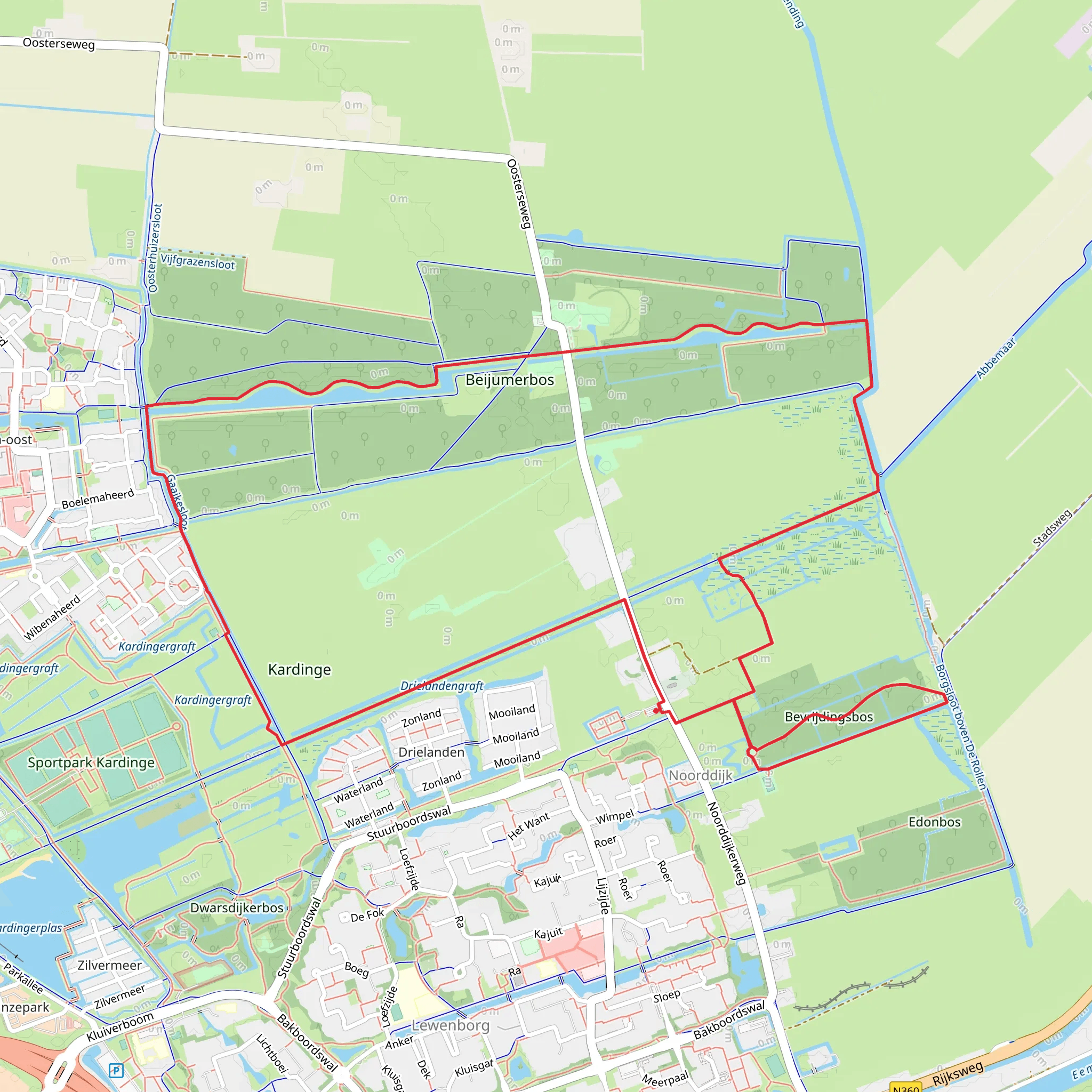 Kardinge via Stads Weg, Kinderrechtenpad, Elema's Pad mobile static map