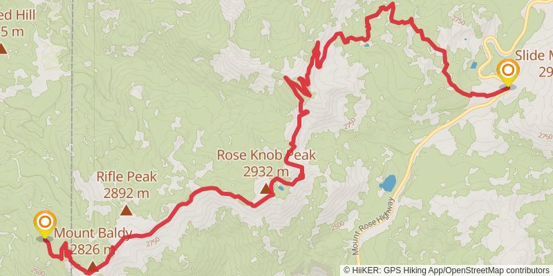 Tahoe Rim Trail stage 3 Map
