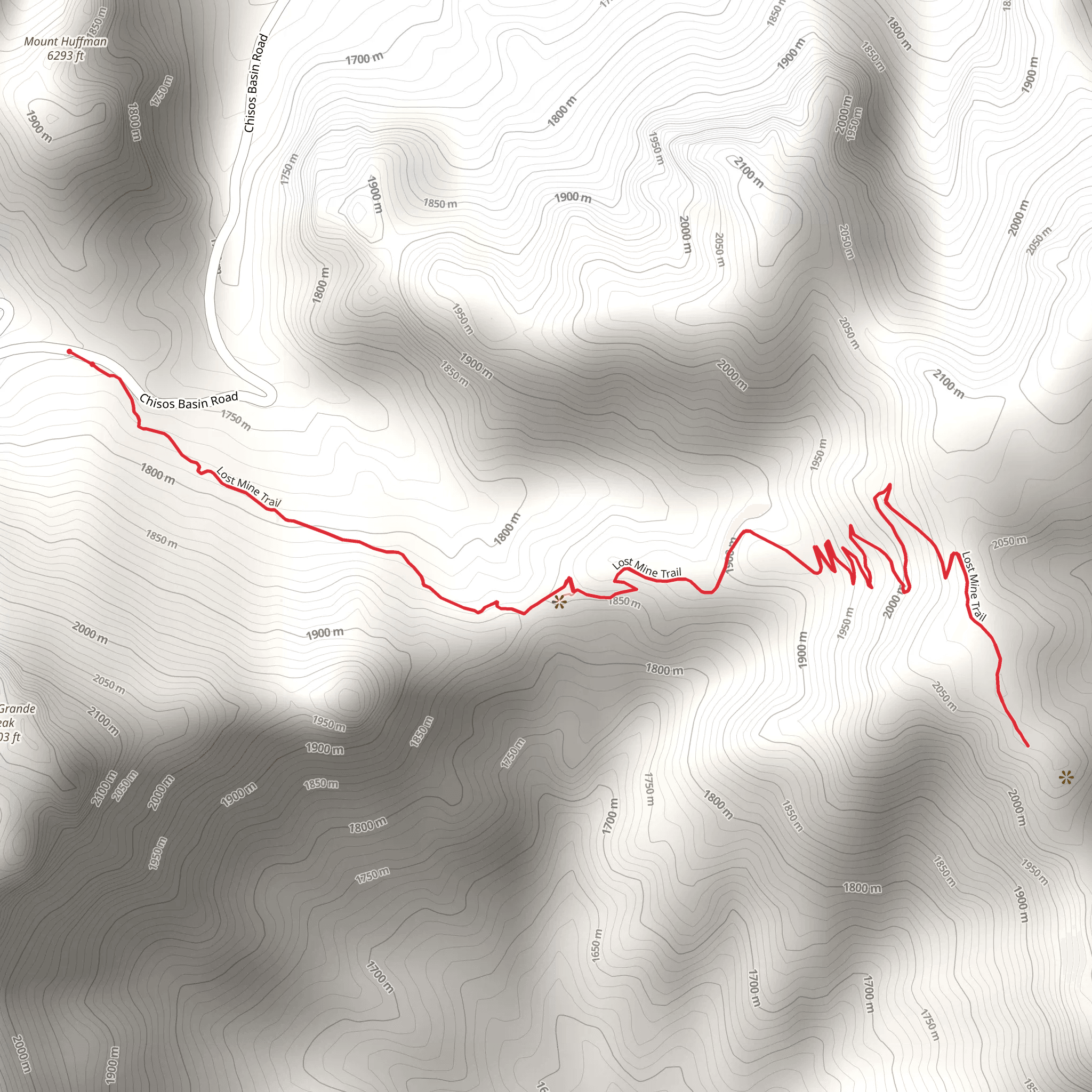 Lost Mine Trail mobile static map