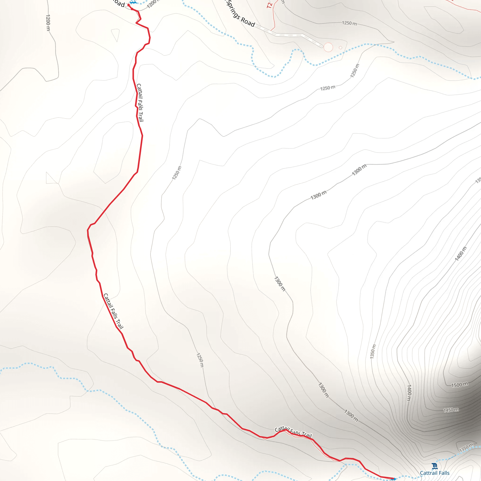 Cattail Falls Trail mobile static map