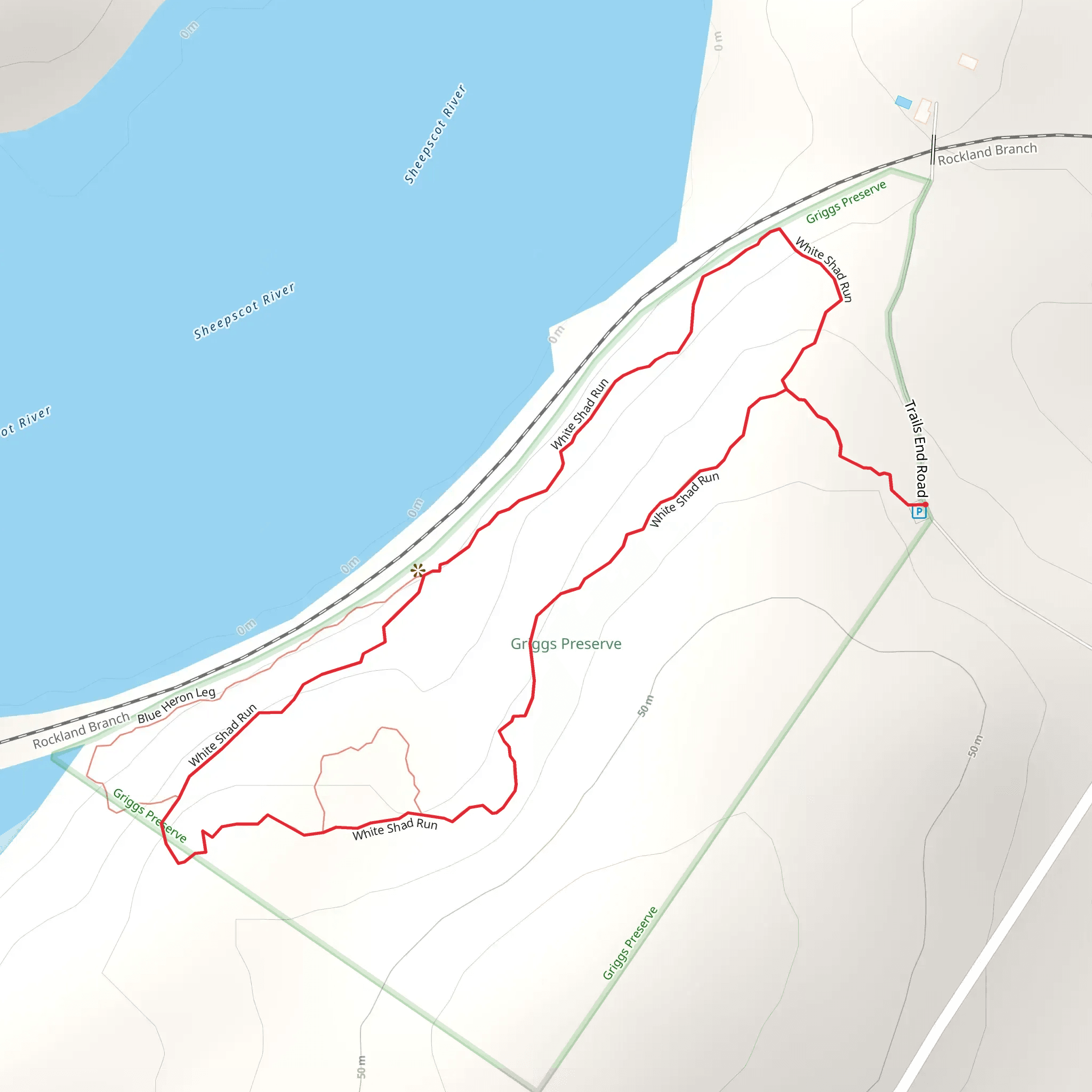 White Shad Run Loop mobile static map