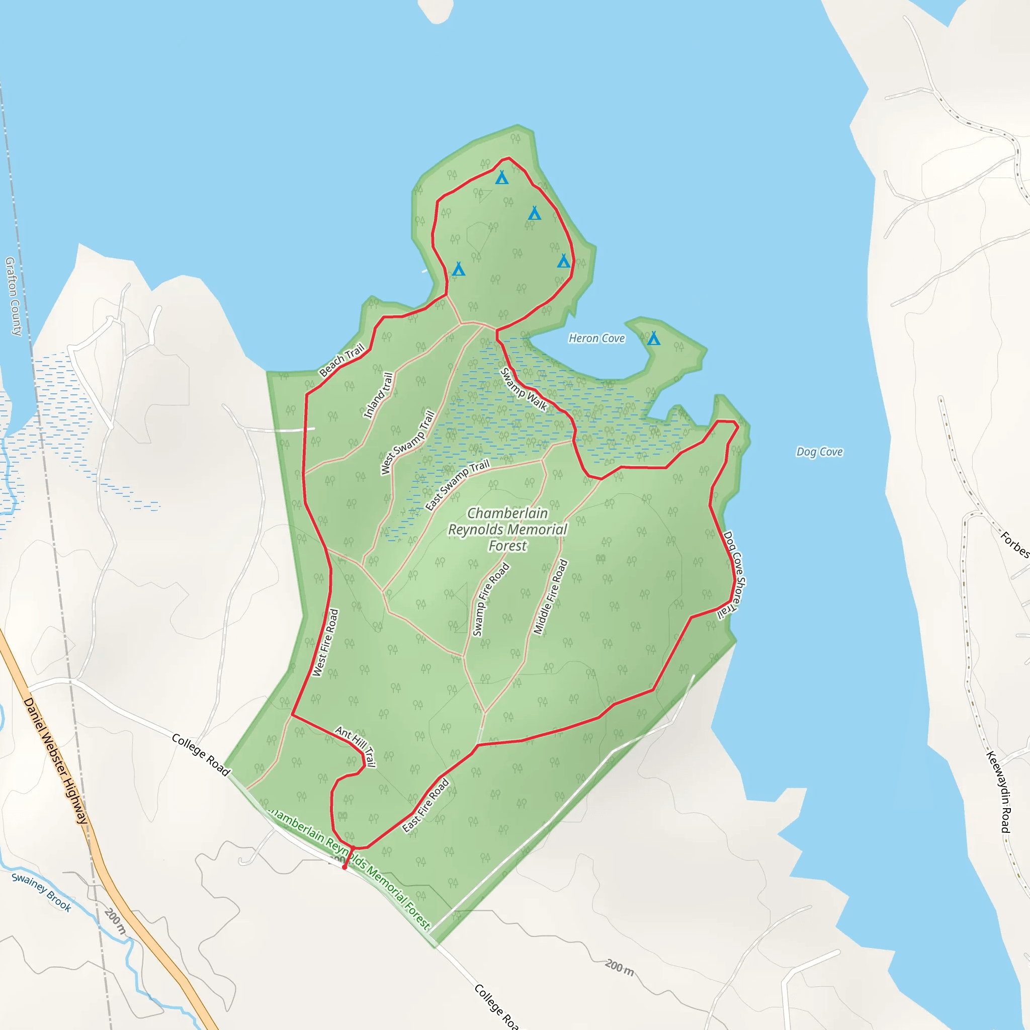 Heron Cove and Dog Cove from College Road mobile static map