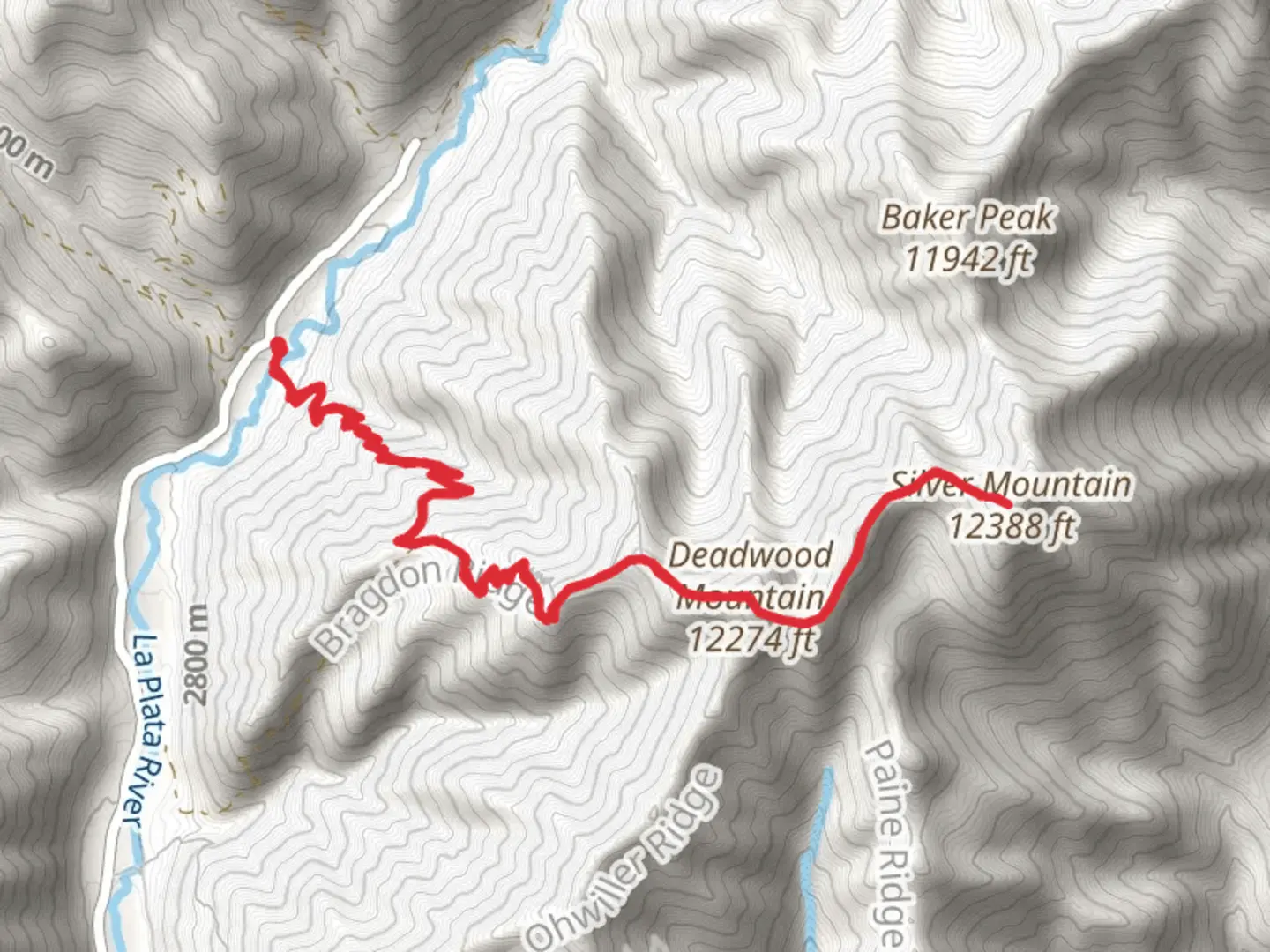 An image depicting the trail Silver Mountain and Deadwood Mountain and its surrounding area.