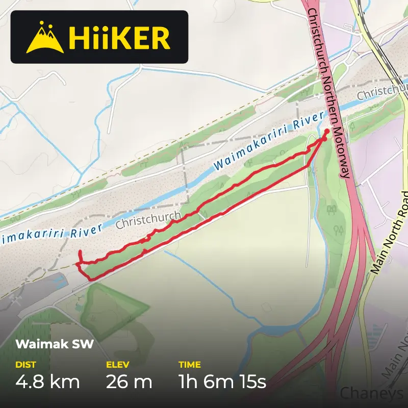 A map preview of the recording Waimak SW.