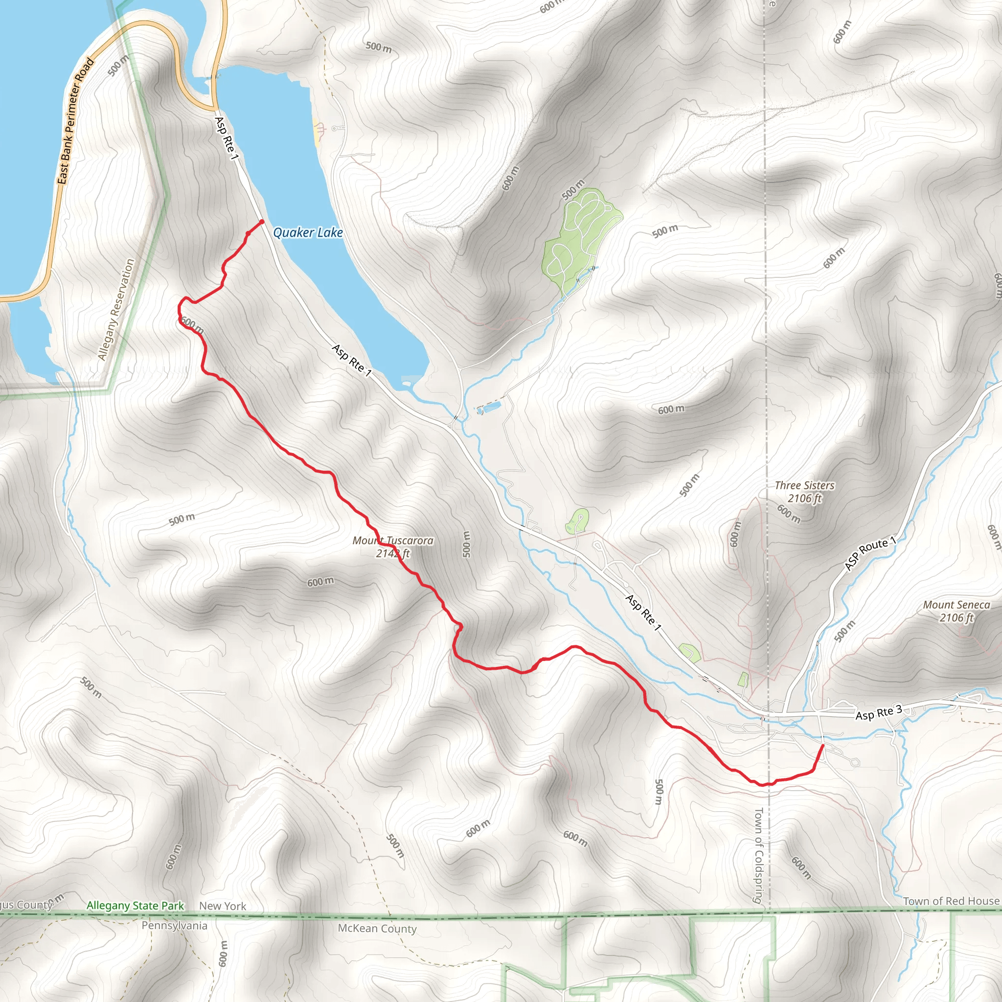 Mount Tuscarora from Quaker Lake mobile static map