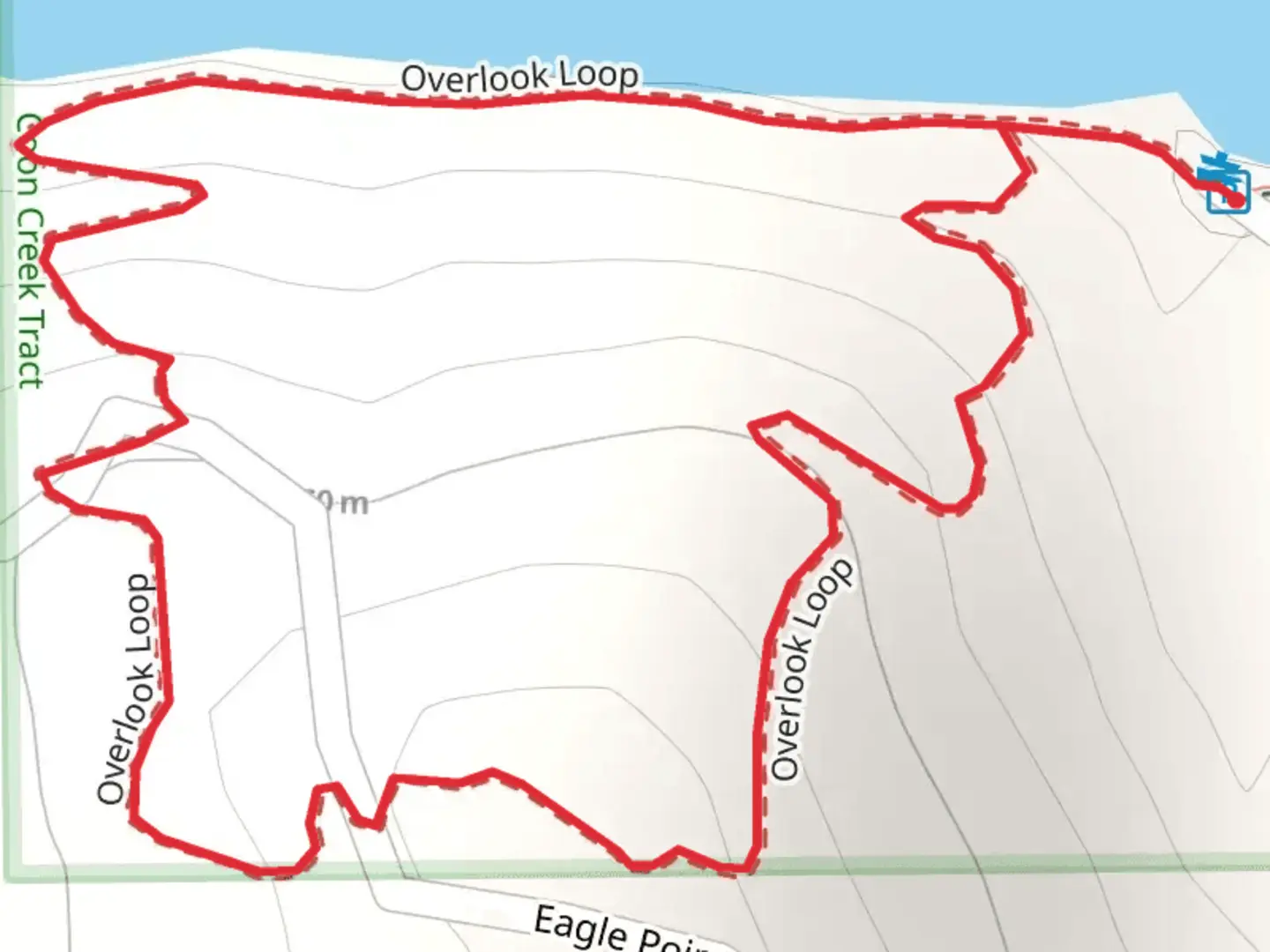 An image depicting the trail Overlook Loop and its surrounding area.