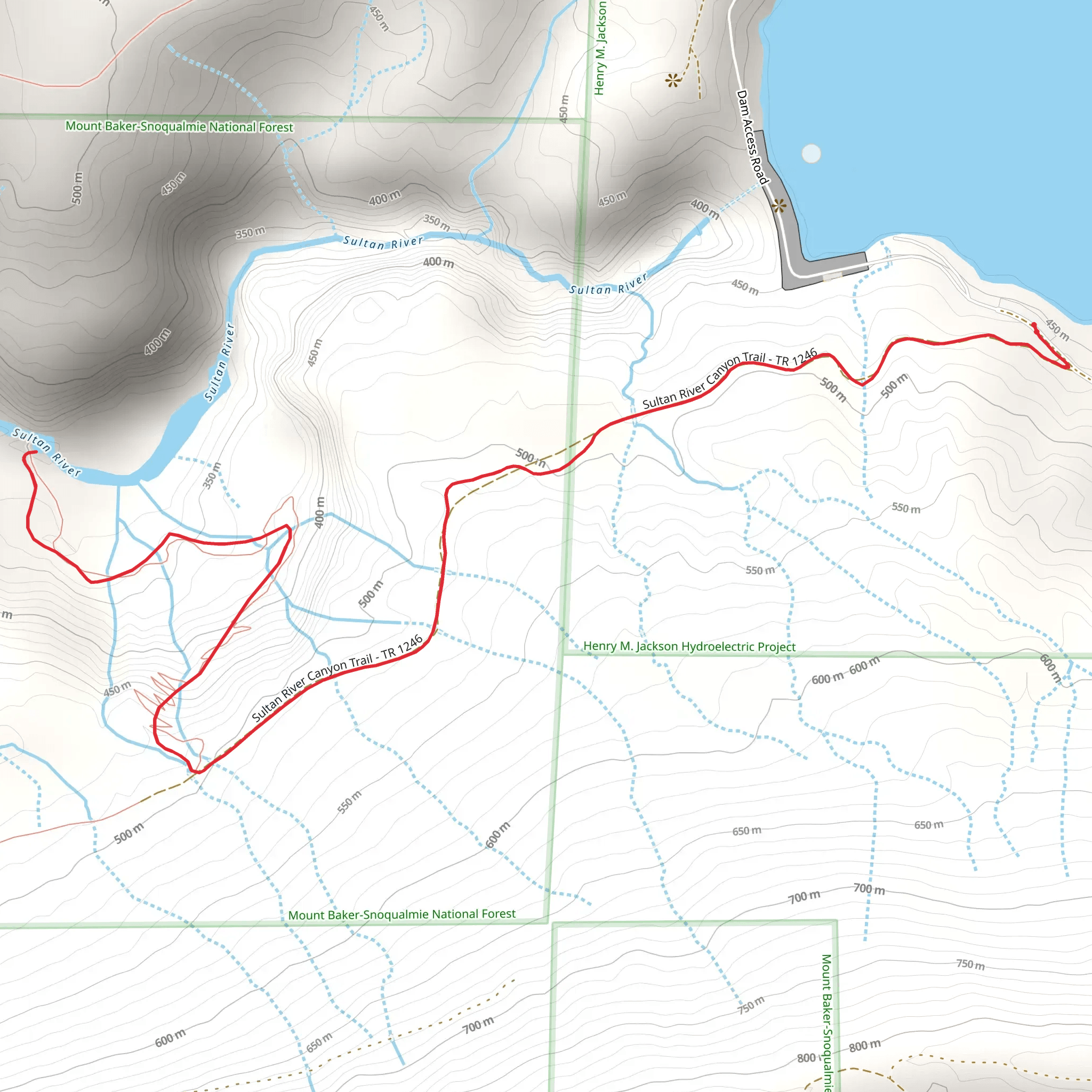 Sultan River Canyon Trail mobile static map