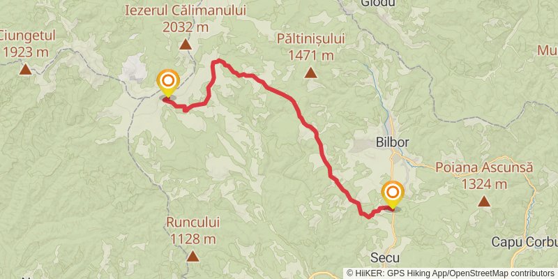 Trans Carpathian Hike stage 73 Map