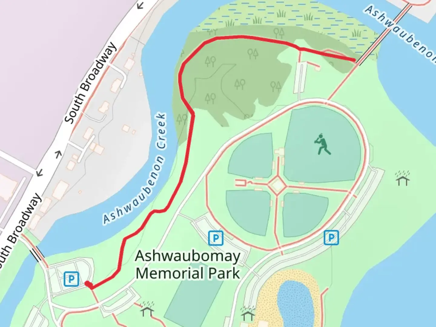 An image depicting the trail Ashwaubenon Creek Walk and its surrounding area.