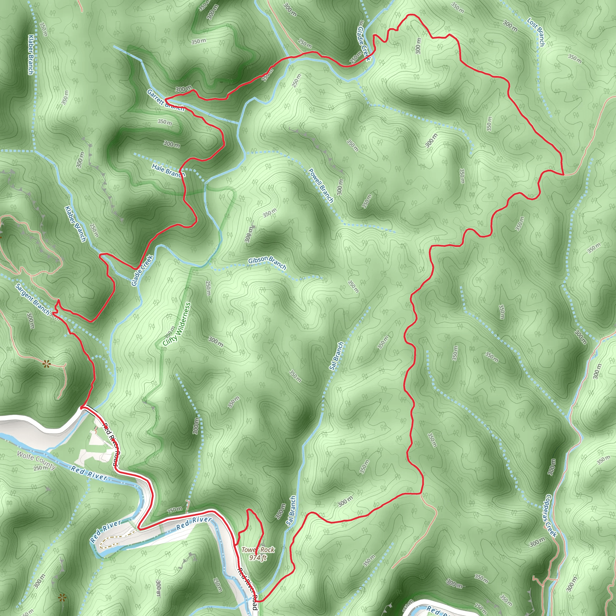 Bison Way, Lost Branch and Table Rock Loop Trail mobile static map
