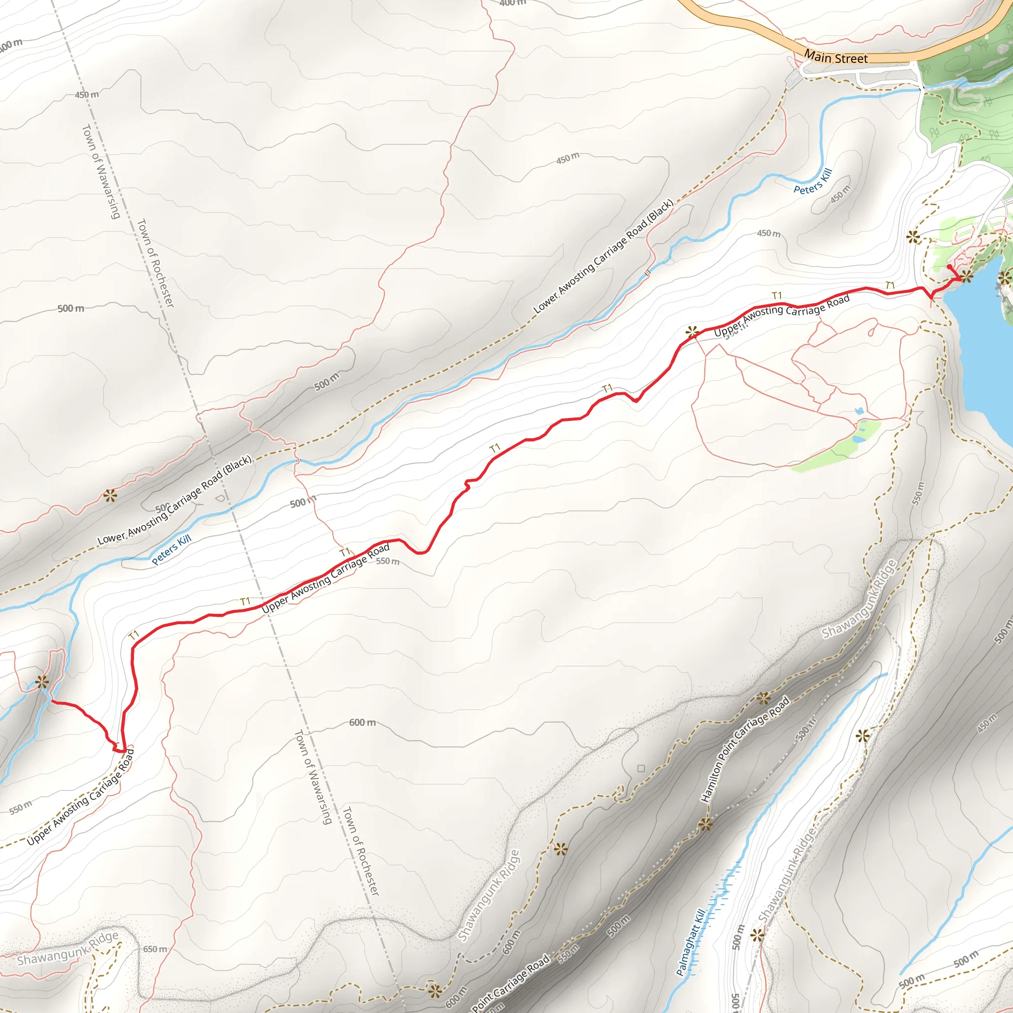 Upper Awosting Carriageway Trail mobile static map