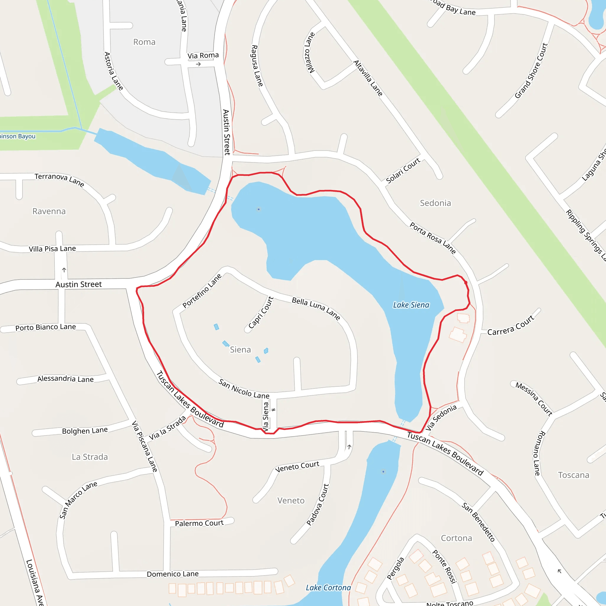 Lake Siena Loop mobile static map