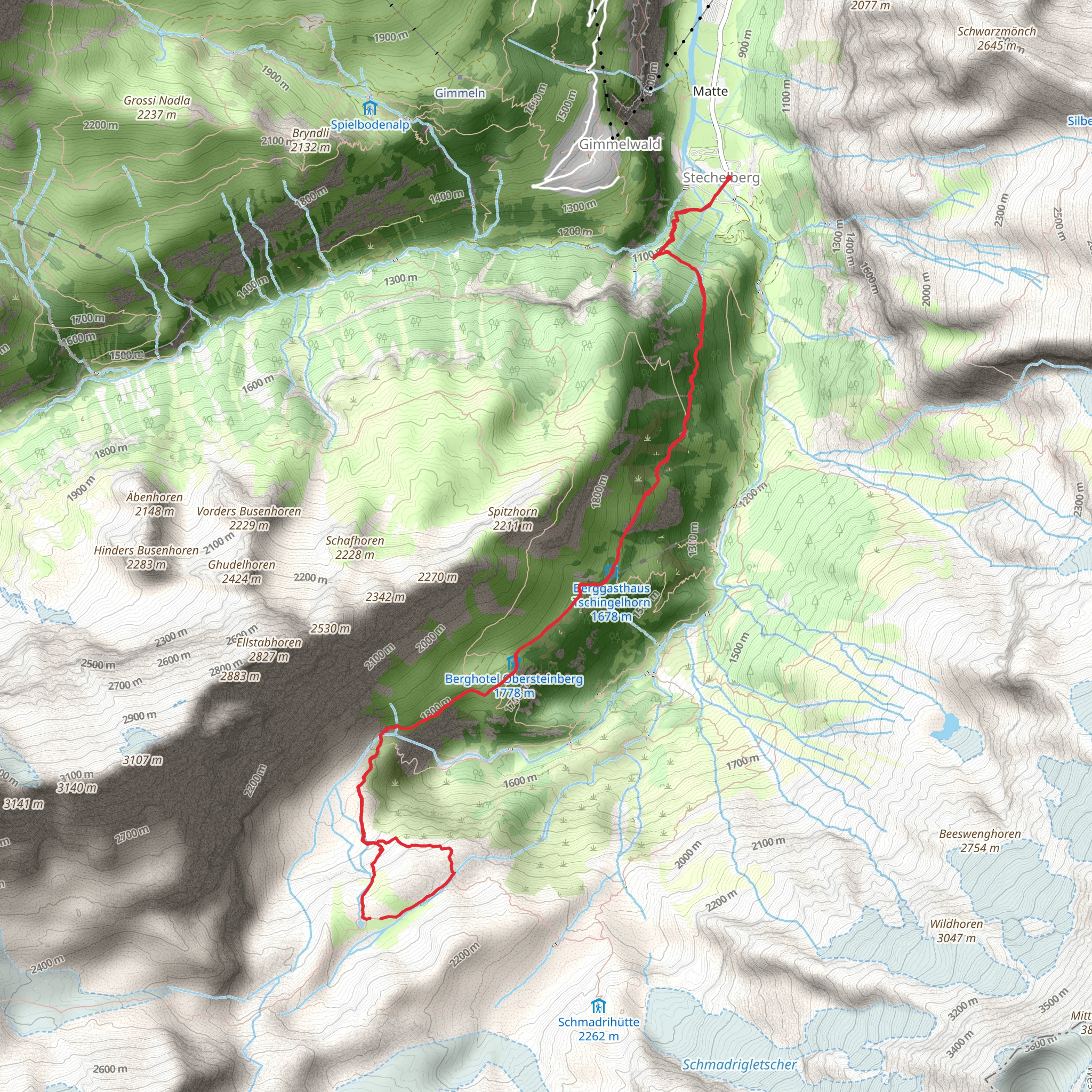 Stechelberg - Oberhorn Lake mobile static map