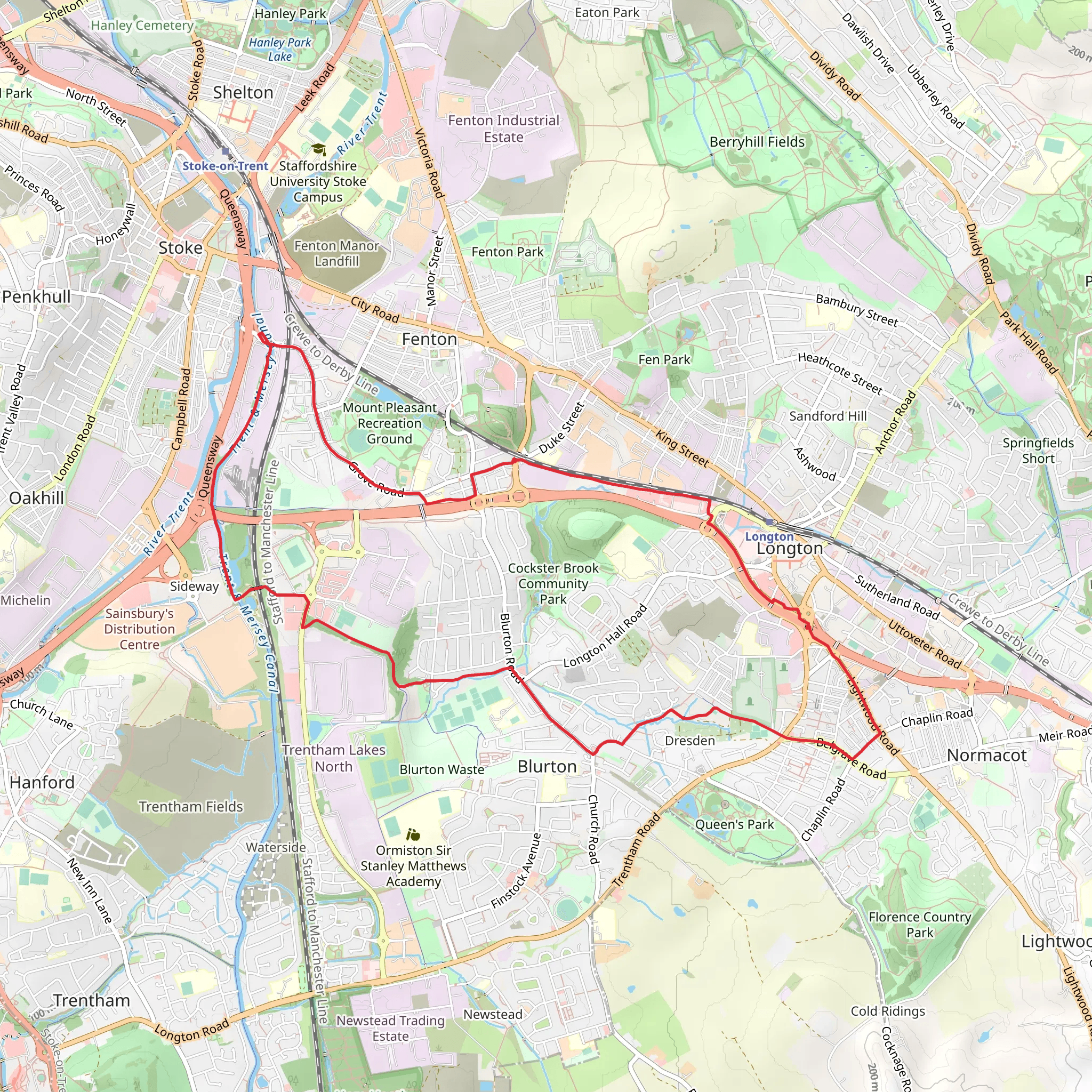 Dresden and Sideway Loop Walk mobile static map