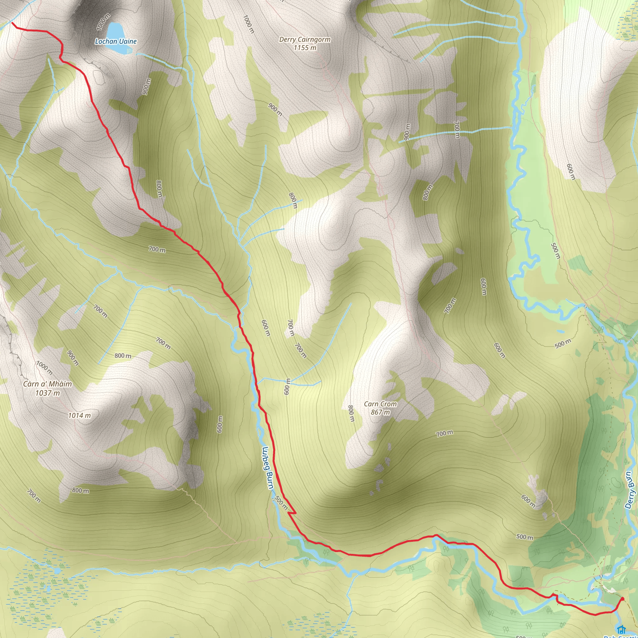 Sron Riach from Derry Lodge mobile static map