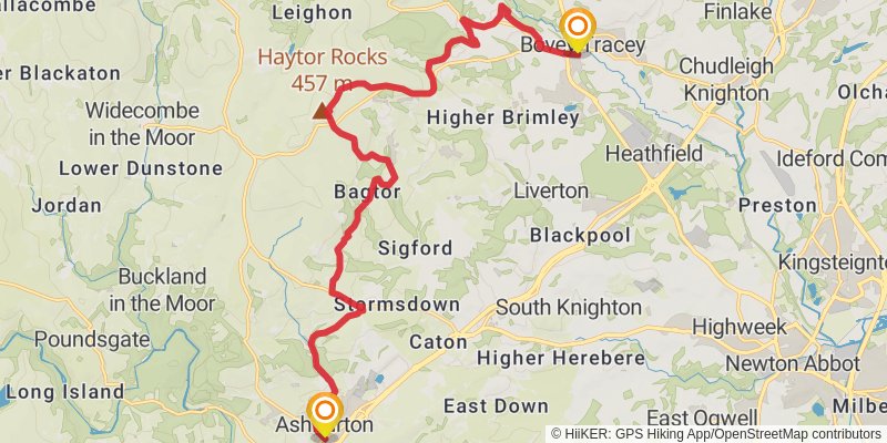 Dartmoor Way stage 3 Map