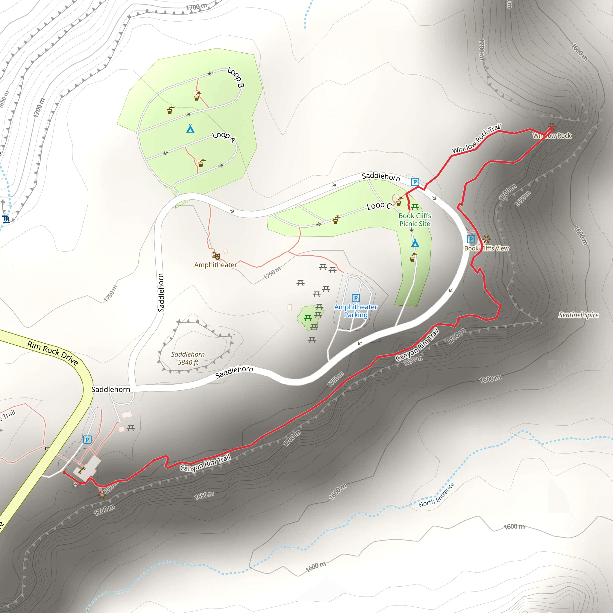Canyon Rim Trail mobile static map