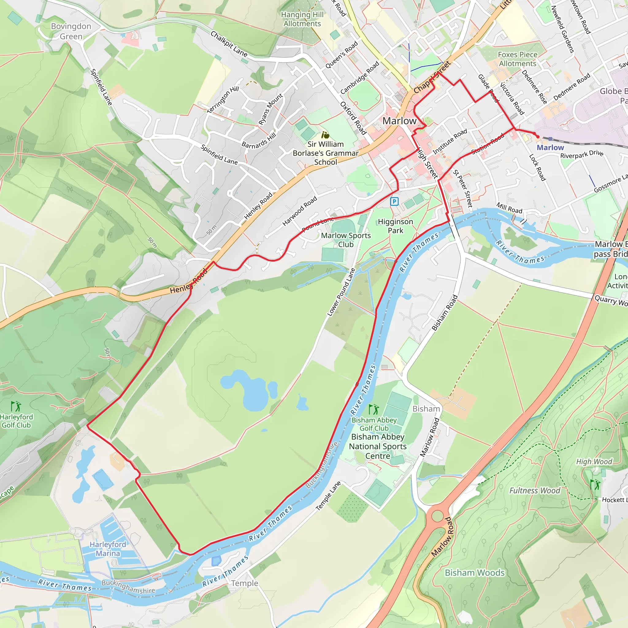 Hagginson Park and River Thames Walk mobile static map