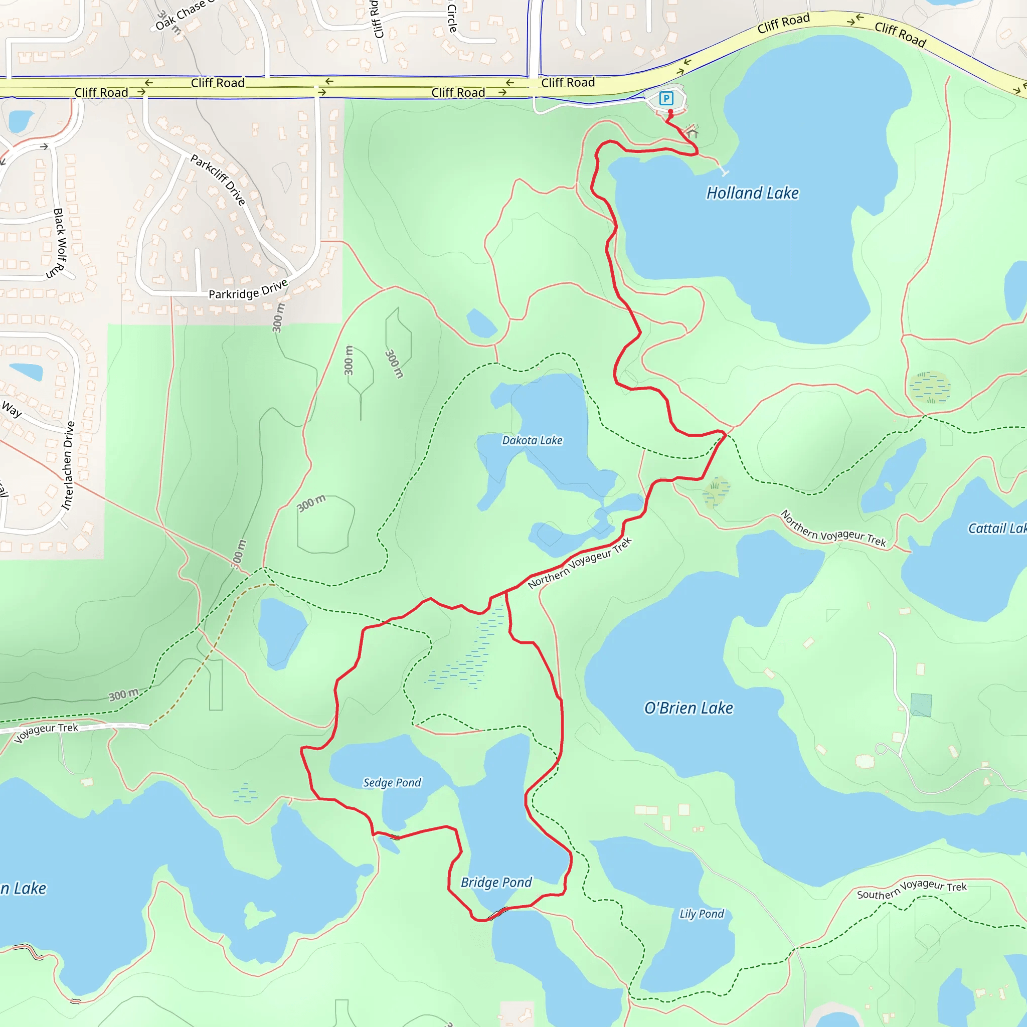 Bridge and Sedge Pond Loop mobile static map