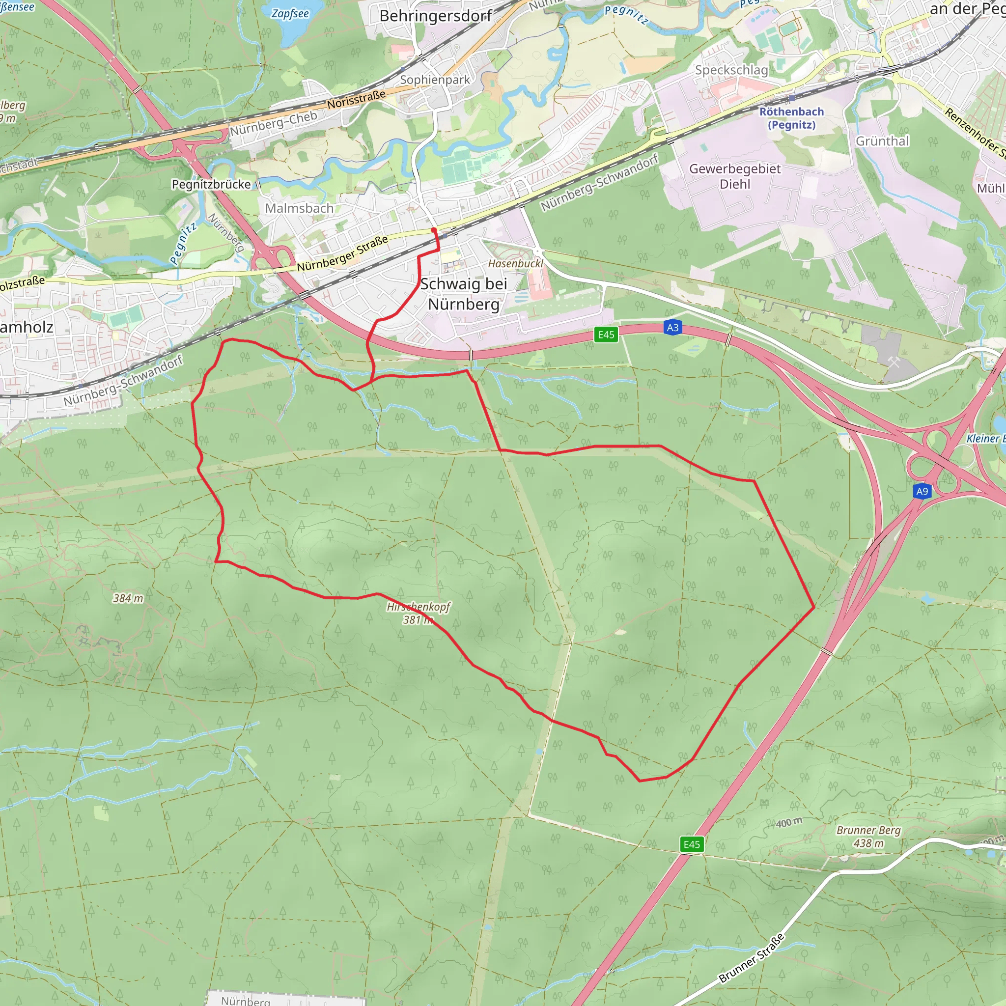 Hirschenkopf Trail mobile static map