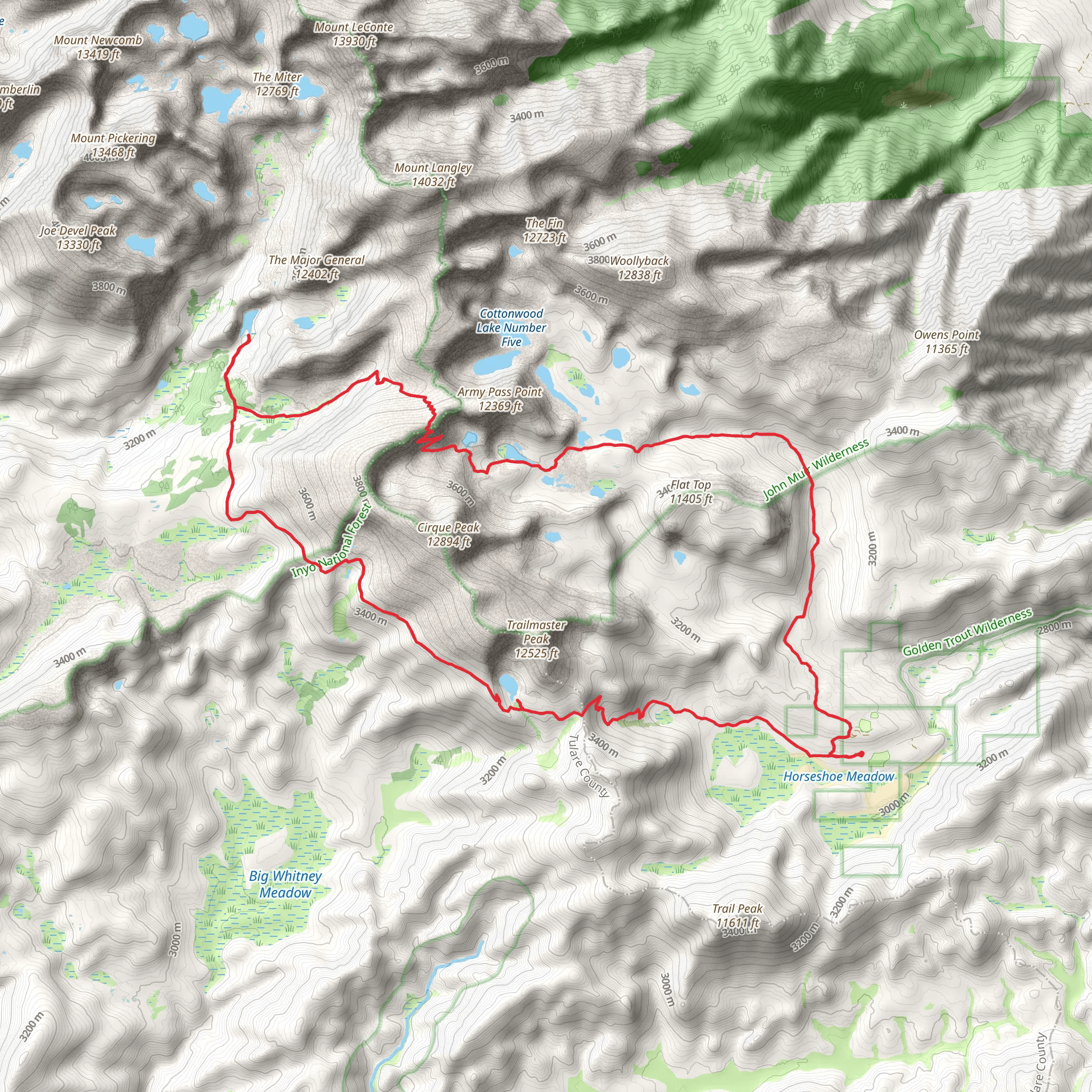 Chicken Spring Lake and Soldier Lake via PCT mobile static map