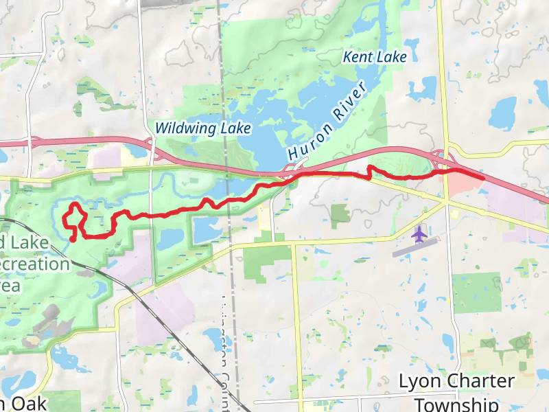 Kent Lake Beach Road to Huron Valley Trail