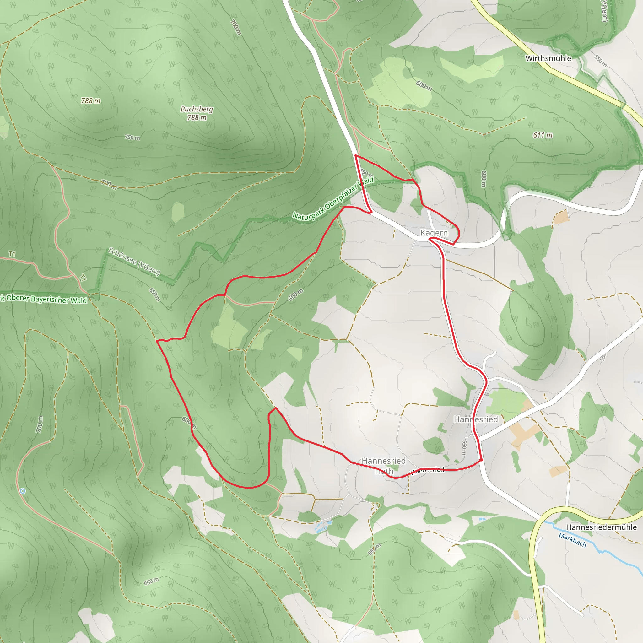 Hannesried and Schonbrunner Kapelle Loop mobile static map