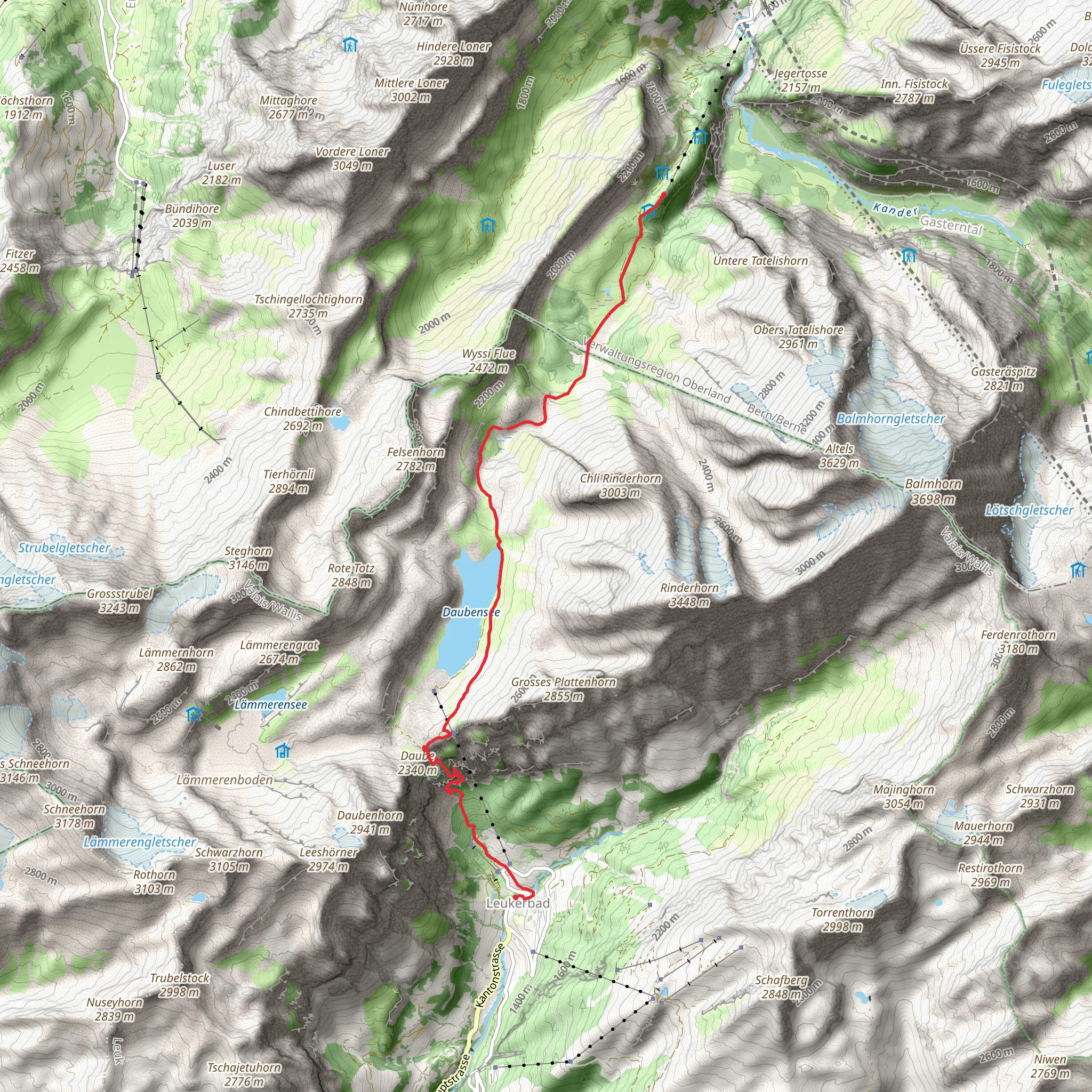 Gemmi Pass and Daubensee Lake mobile static map