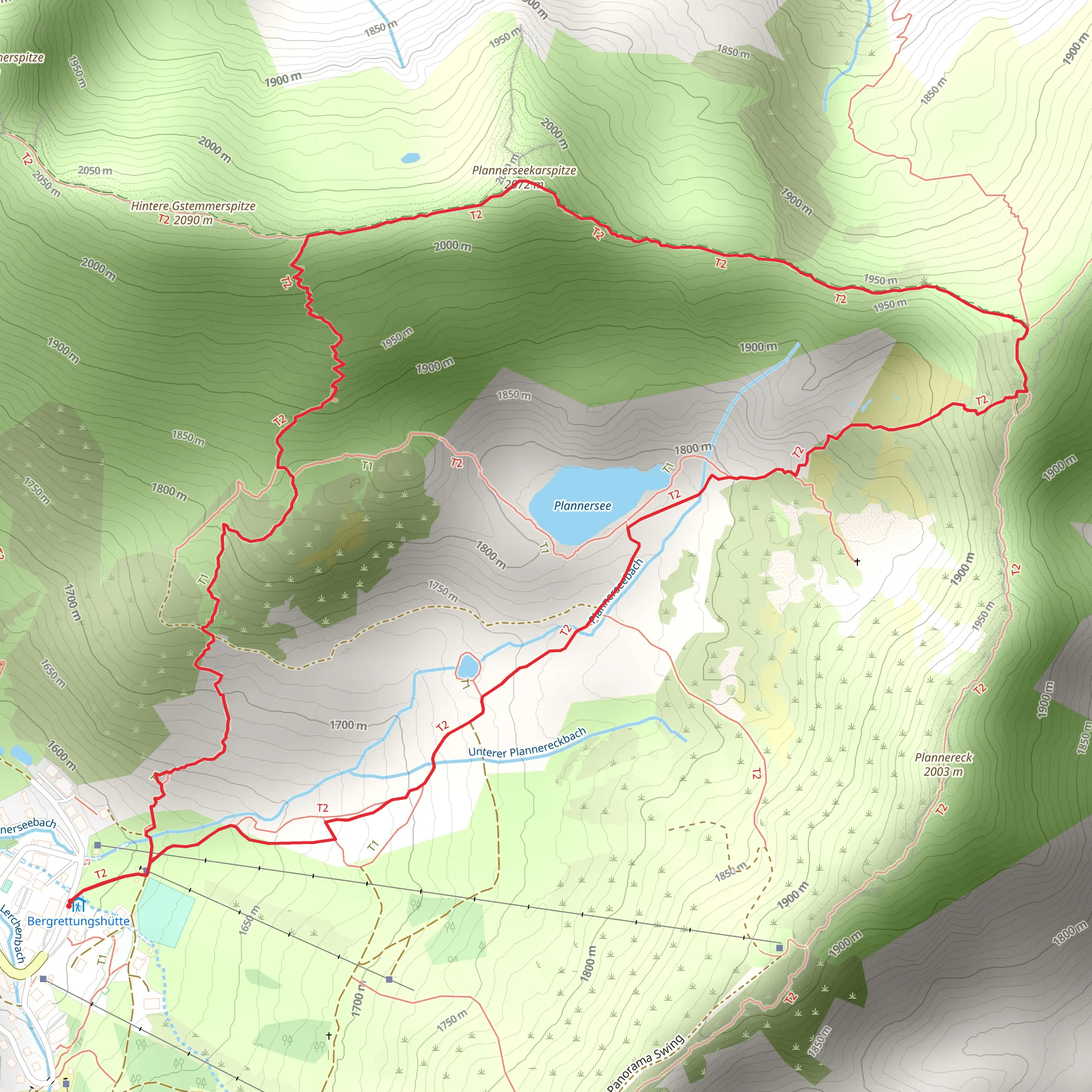 Plannerseekarspitz Peak Loop mobile static map