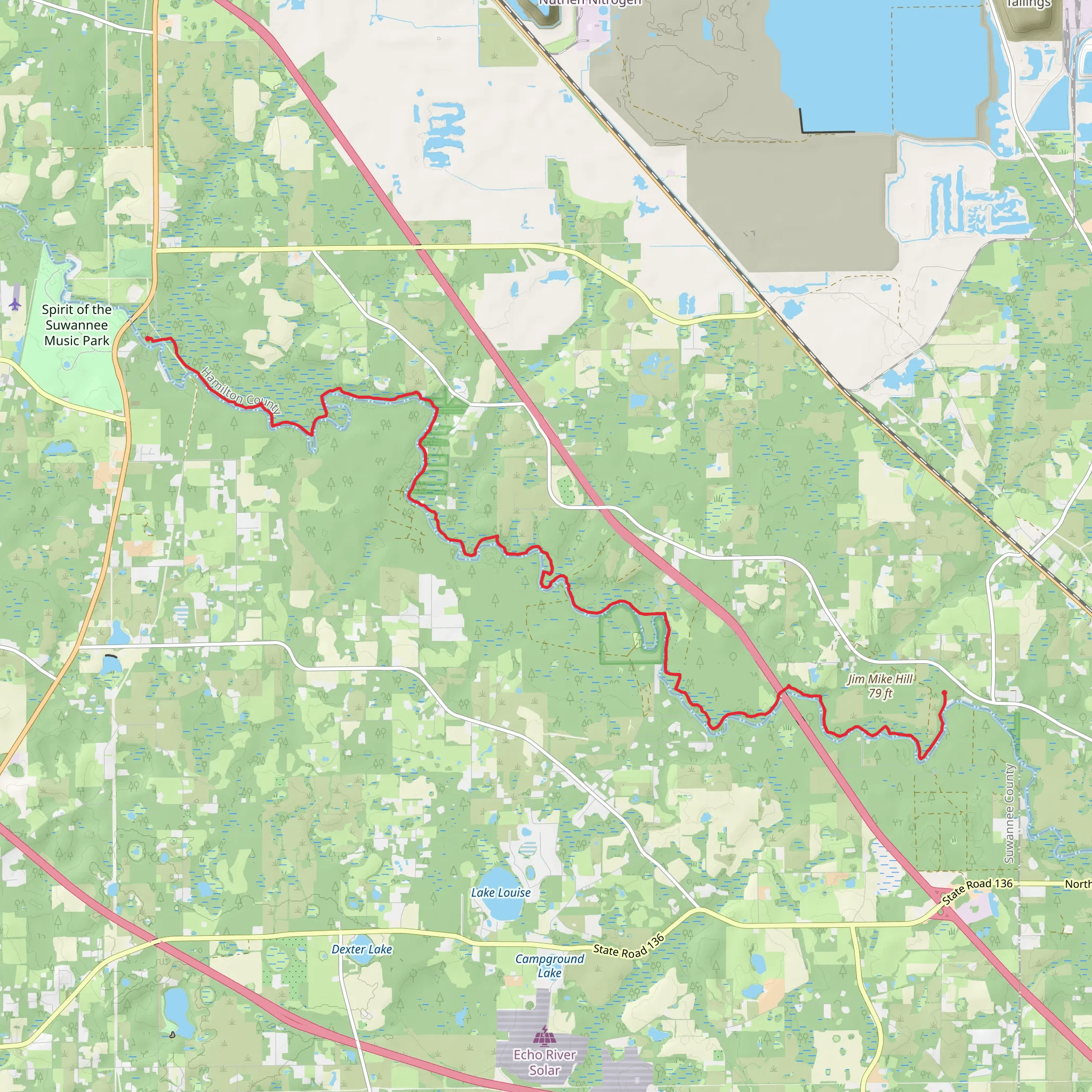 Suwannee River Trail - Jim Mike Hill mobile static map