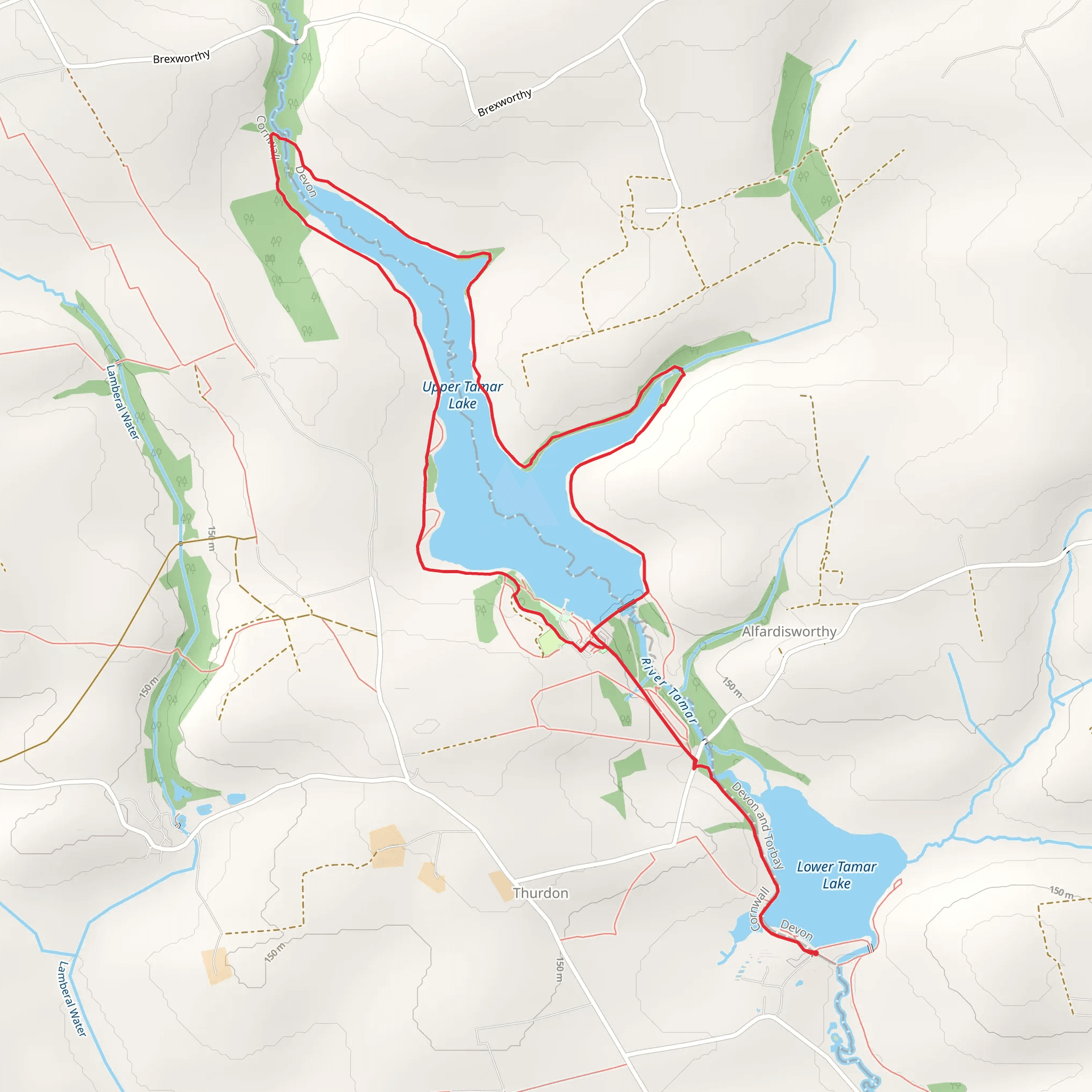 Upper Tamar Lake Loop mobile static map
