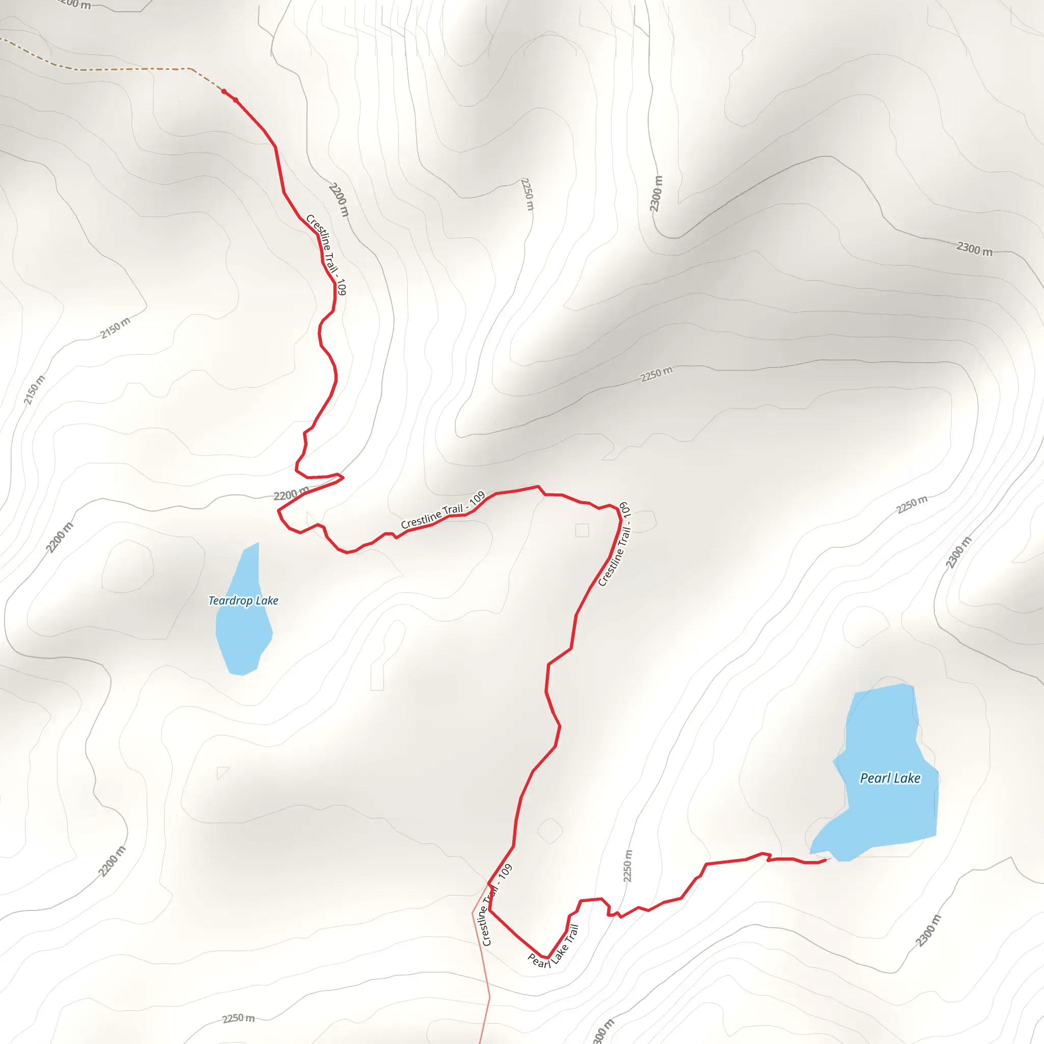 Pearl Lake via Crestline Trail mobile static map
