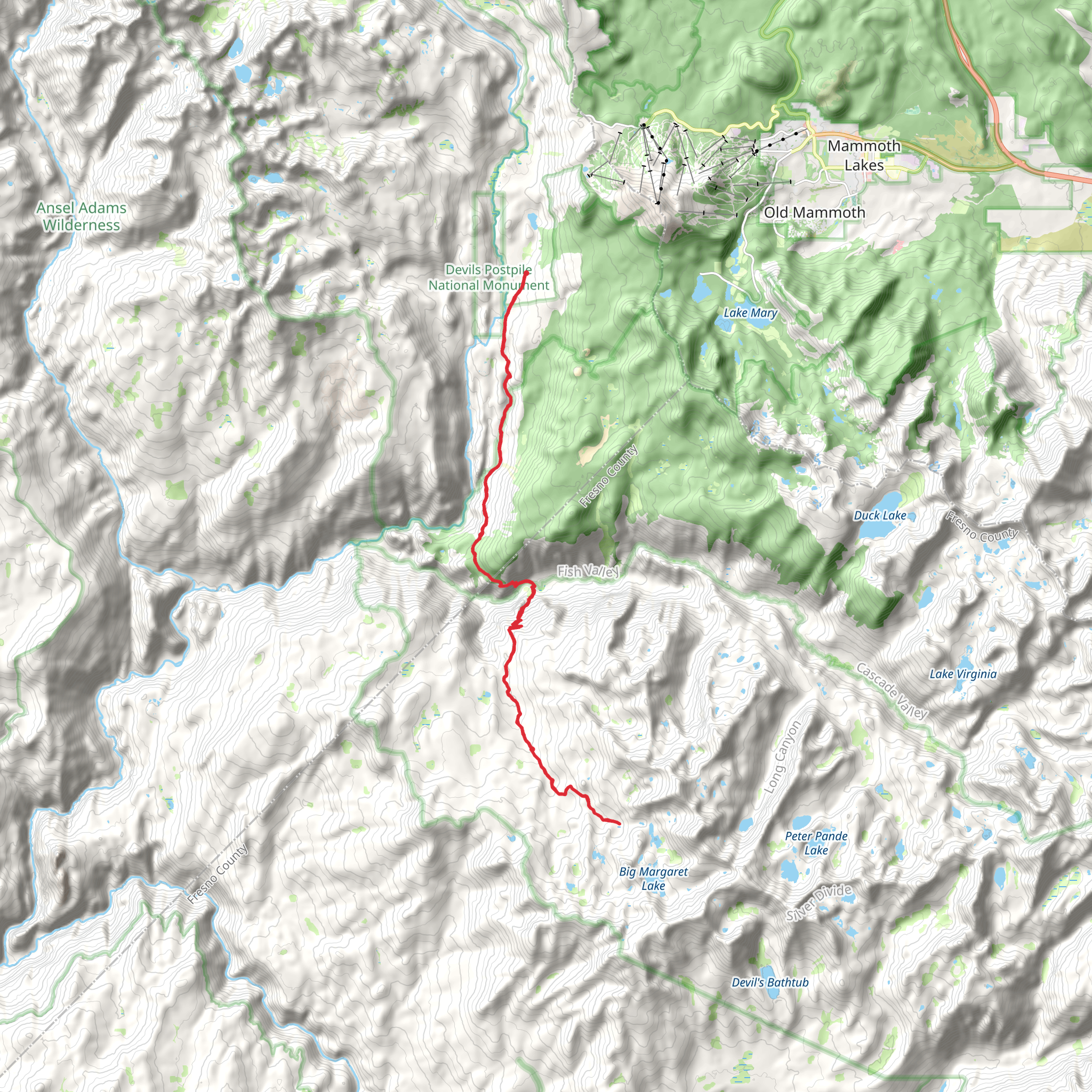 Silver Creek via Fish Creek Trail mobile static map