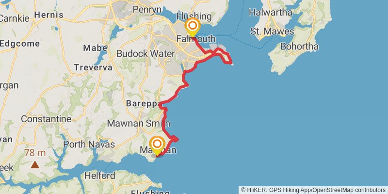 Cornwall Coast Path stage 21 Map