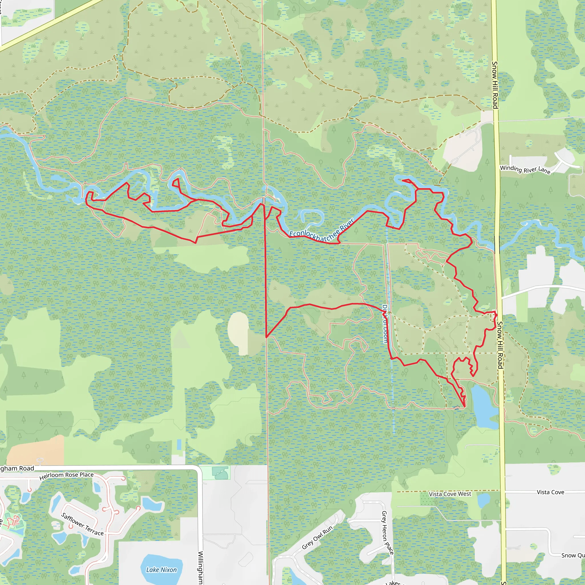Snake, Outback and River Loop Trail mobile static map