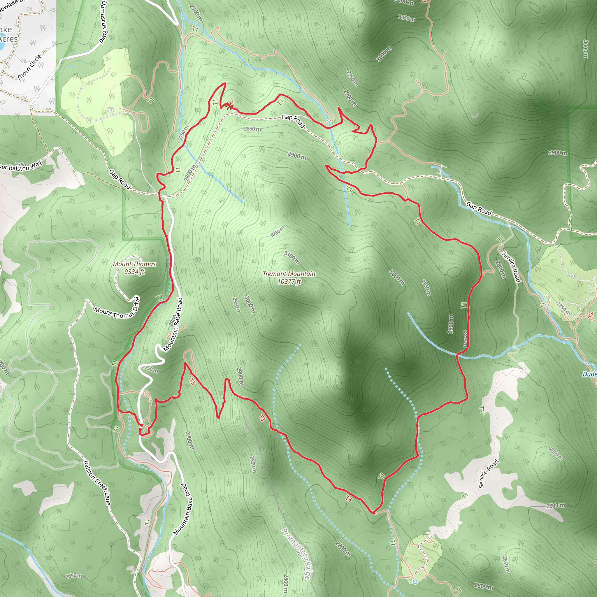 Coyote and Mule Deer Loop Trail mobile static map