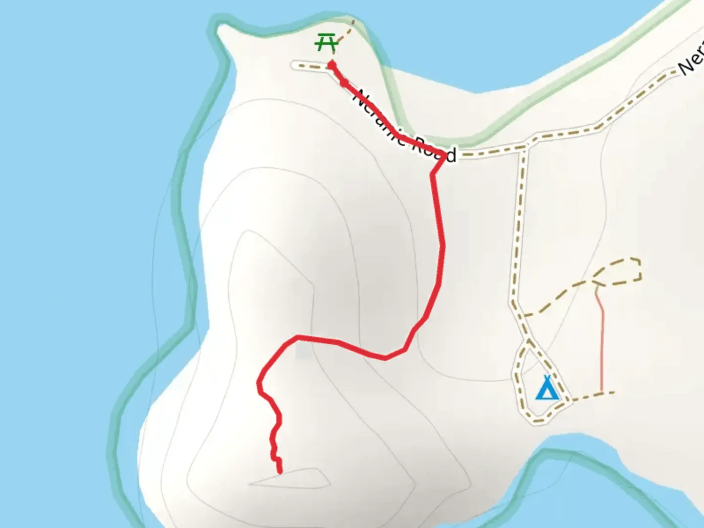 An image depicting the trail Neranie Headland Track and its surrounding area.