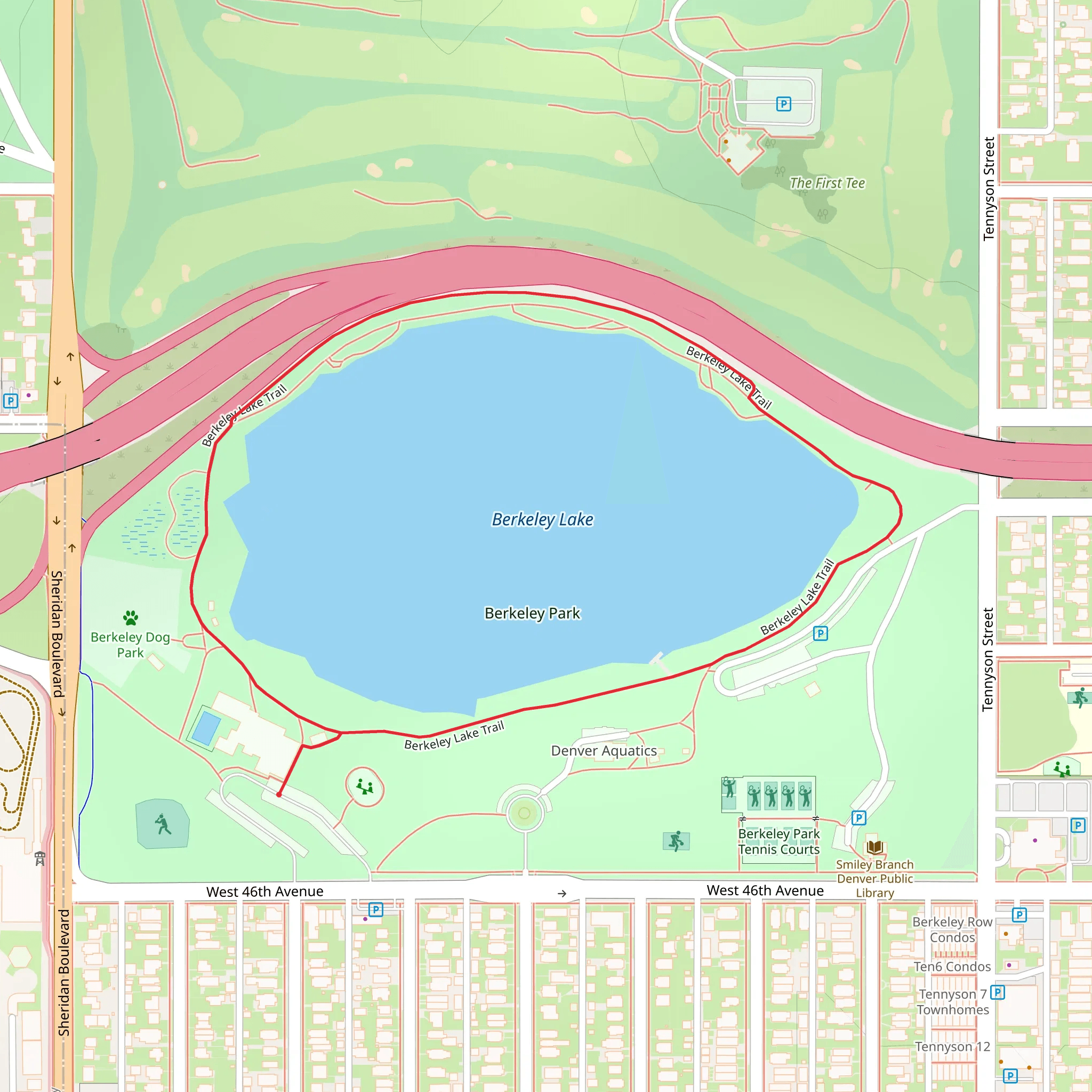 Berkeley Lake Loop mobile static map